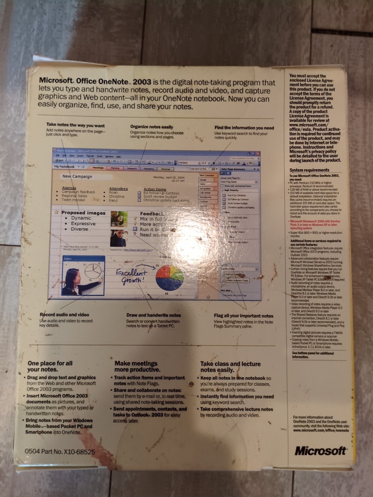 Microsoft Office One Note 2003 Computer Software