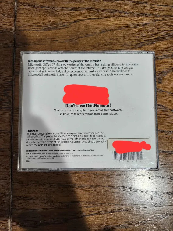 Microsoft Office 97 Professional Edition COMPLETE w/ Product Key CD Great Con