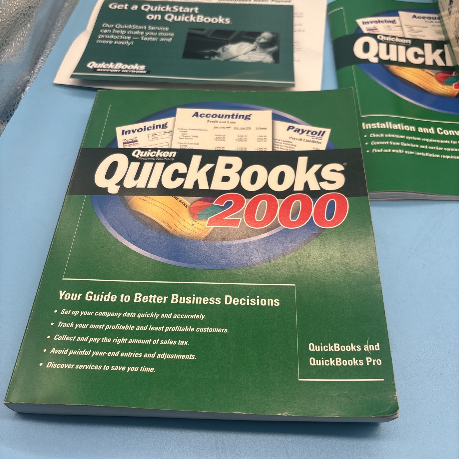 QuickBooks Pro 2000 Quicken Box With Manual NO DISC