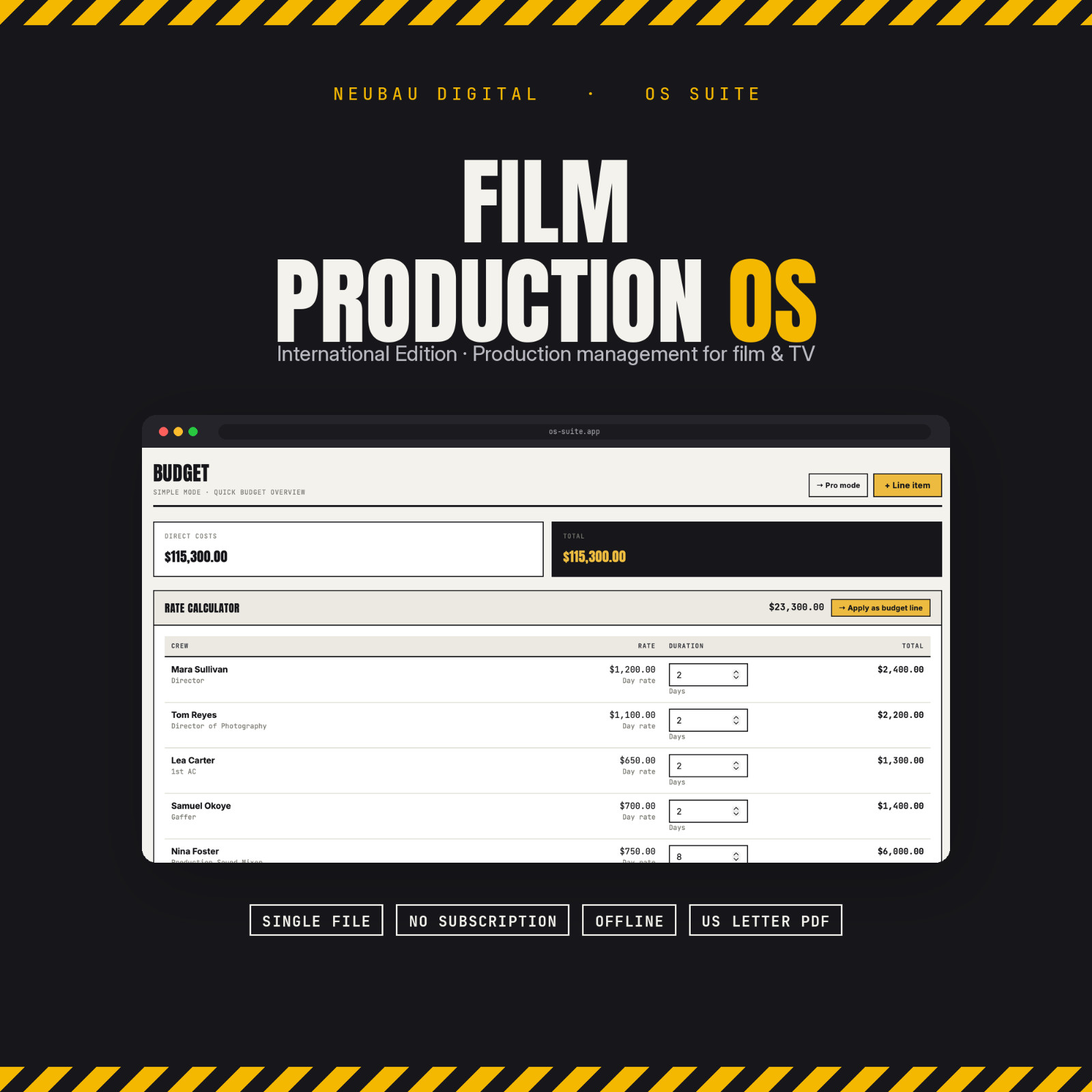 Video Production Software (English) | Crew Management, Shooting Schedule, Budg