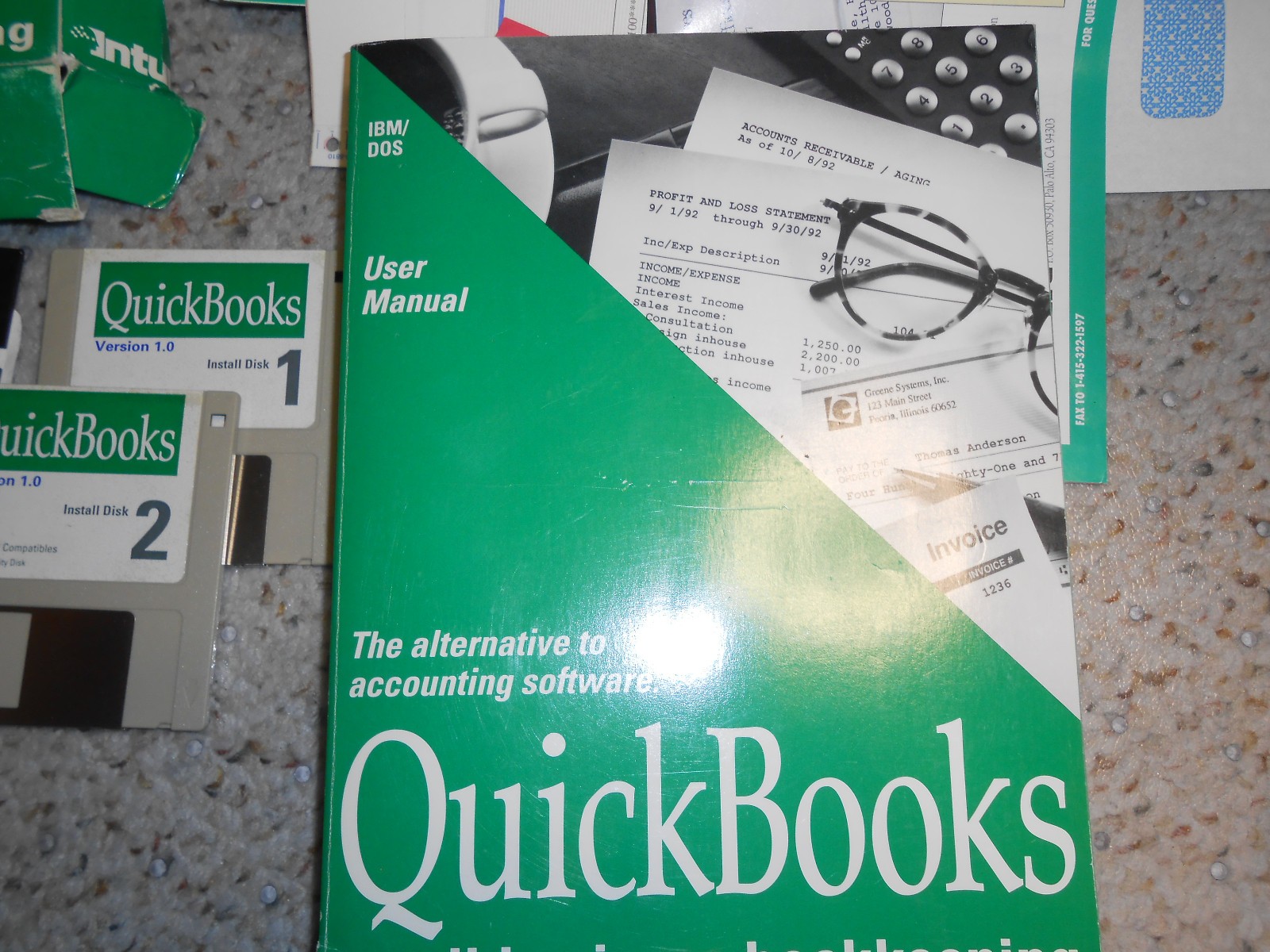 QuickBooks Version 1.0 Software 5.25″ 5 1/4″ & 3.5″ Floppy Disks MS-DOS, TESTED