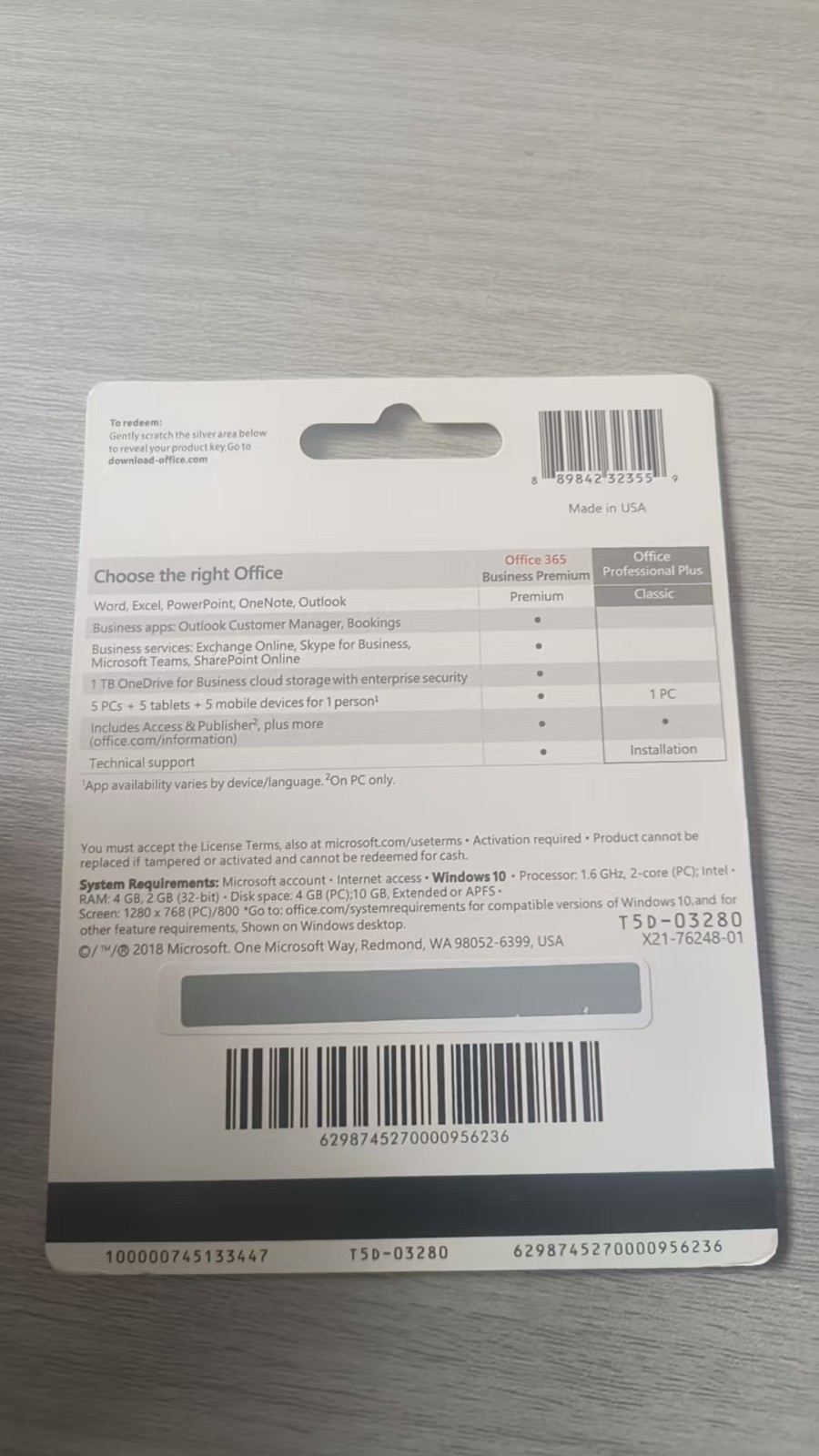 Brand Microsoft Office Professional Plus 2019 1PC Card G1N