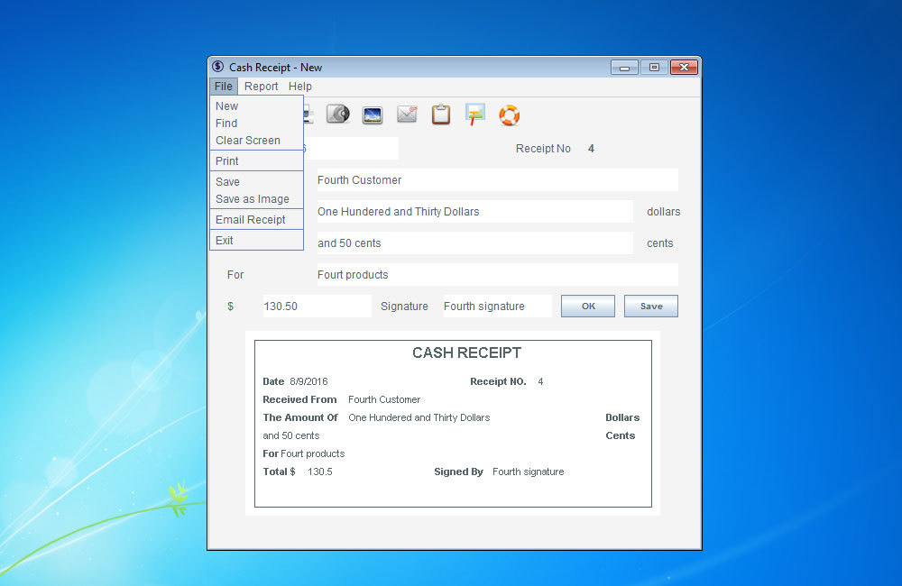 Cash Receipt Software Management App Generator Maker Billing Invoice ON SOFT02
