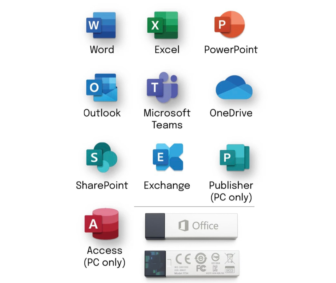 MS Office Professional Plus 2021 1 PC Lifetime 64-Bit USB Install