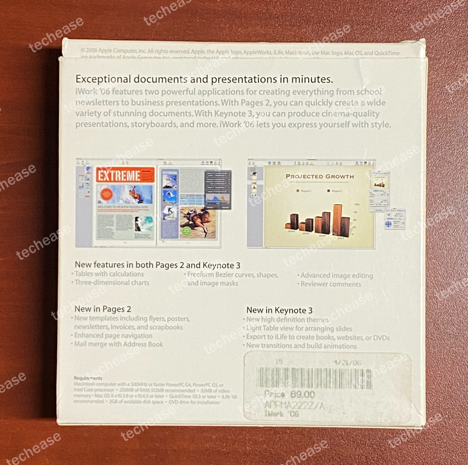 Apple iWork ’06 Full Version for Mac – Tested, MA222Z/A, Product Key, Manuals