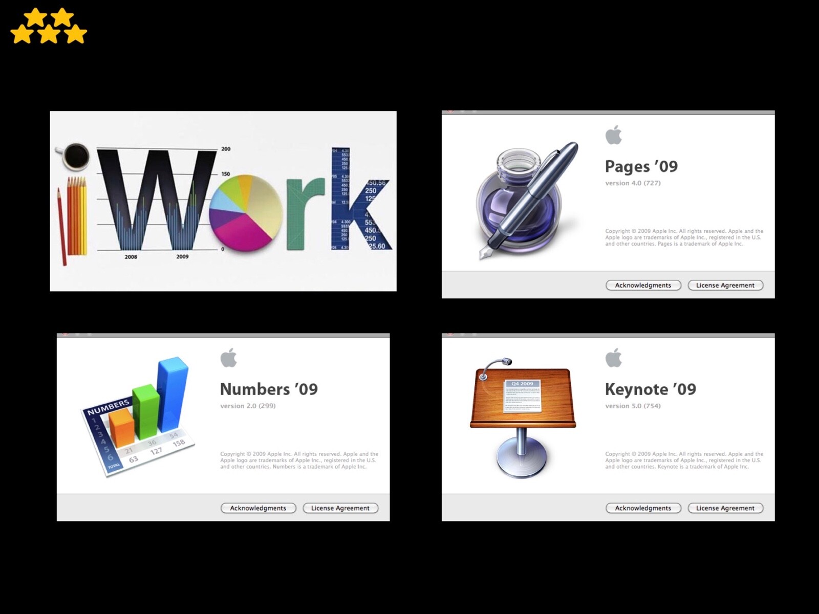 iWork ’09 (Pages, Numbers and Keynote) USB installer for Apple Mac OS X