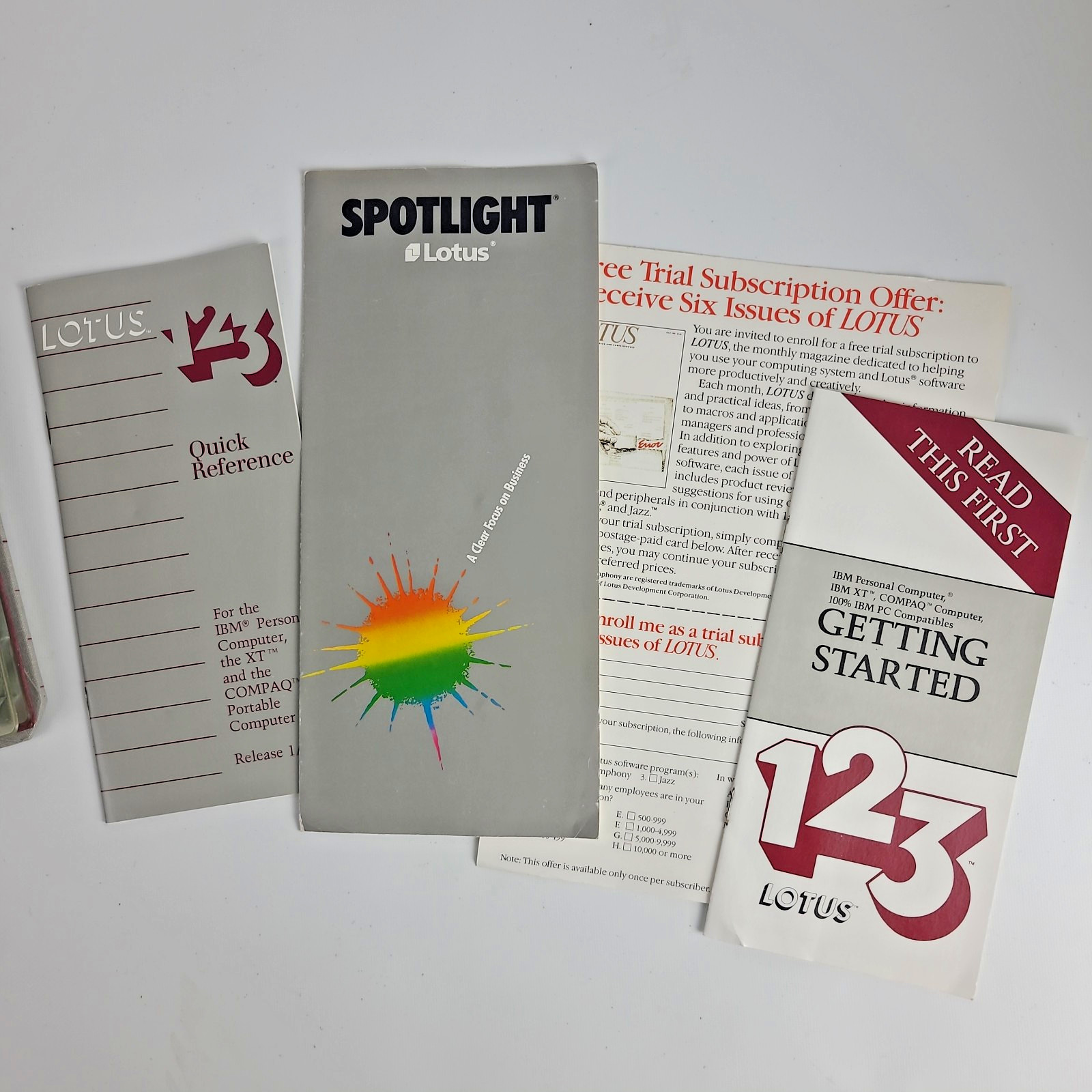 LOTUS 123 Version 1A For DOS Vintage Software With 5.25″ Floppy Disks Complete