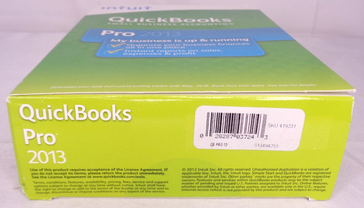Intuit QuickBooks Pro 2013 Small Business Accounting Software NEW Sealed 419231