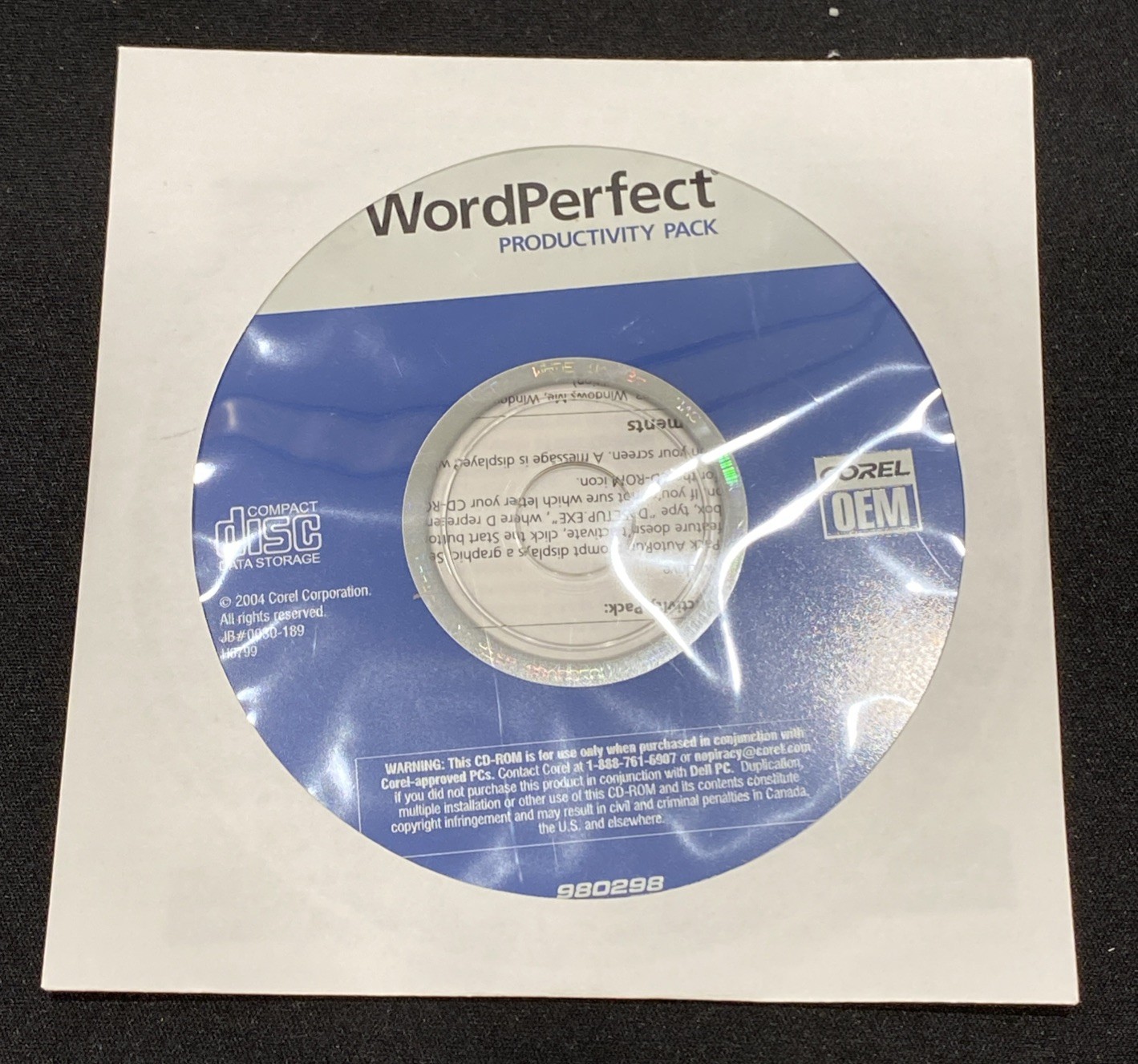 WordPerfect 2004 Productivity Pack CD-ROM, COREL OEM, NEW & SEALED