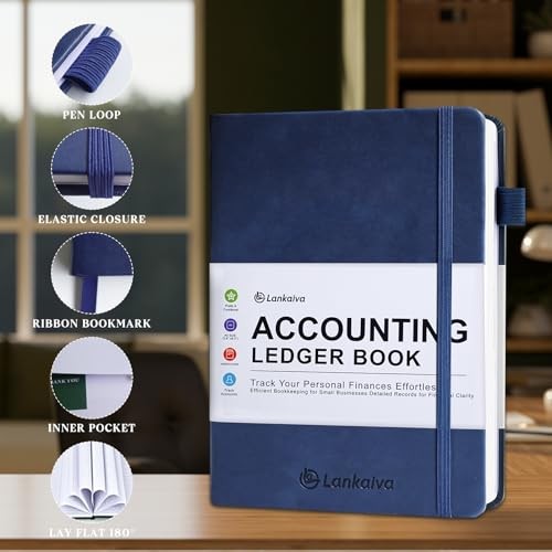 Accounting Ledger Book – Ledger Books Bookkeeping for Personal & Navy Blue