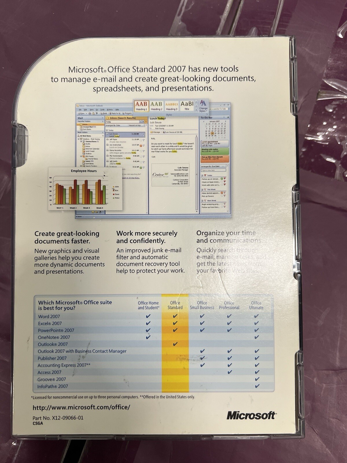 Microsoft MS Office 2007 Standard Genuine Disc With Product Key w/ Case