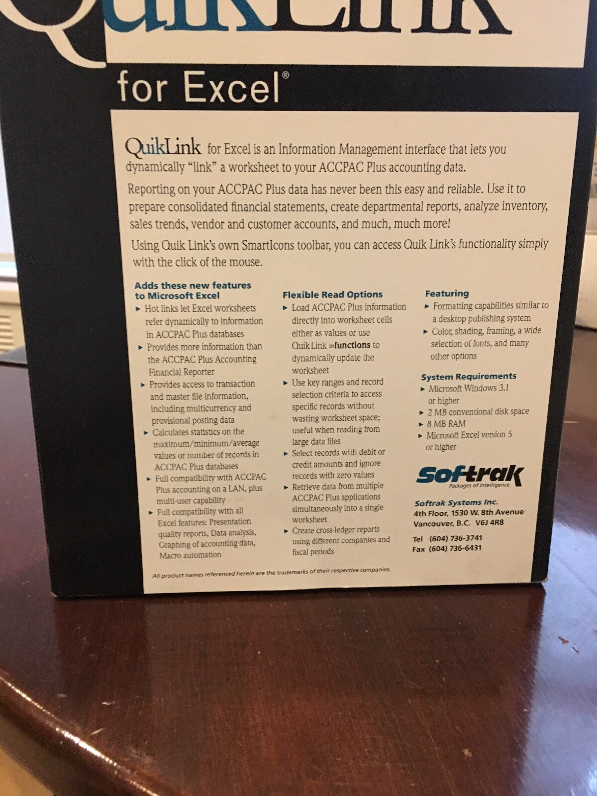 Accpac Plus Accounting—QuikLink For Excel + More. Opened But Never Used Nfr