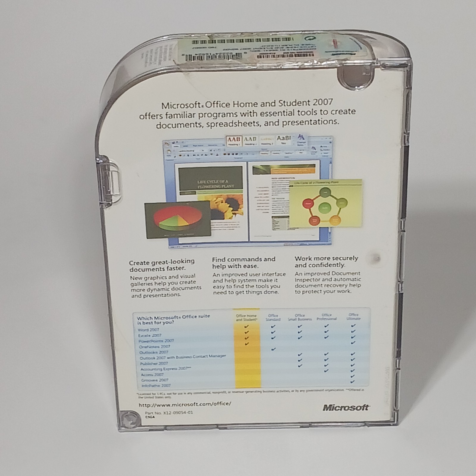 Microsoft Office Home and Student 2007 Word Excel PowerPoint w Key