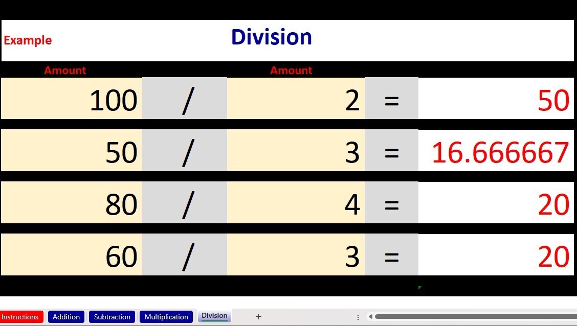 Excel Calculator Spreadsheet, Easy to Use Template, for PC or Android