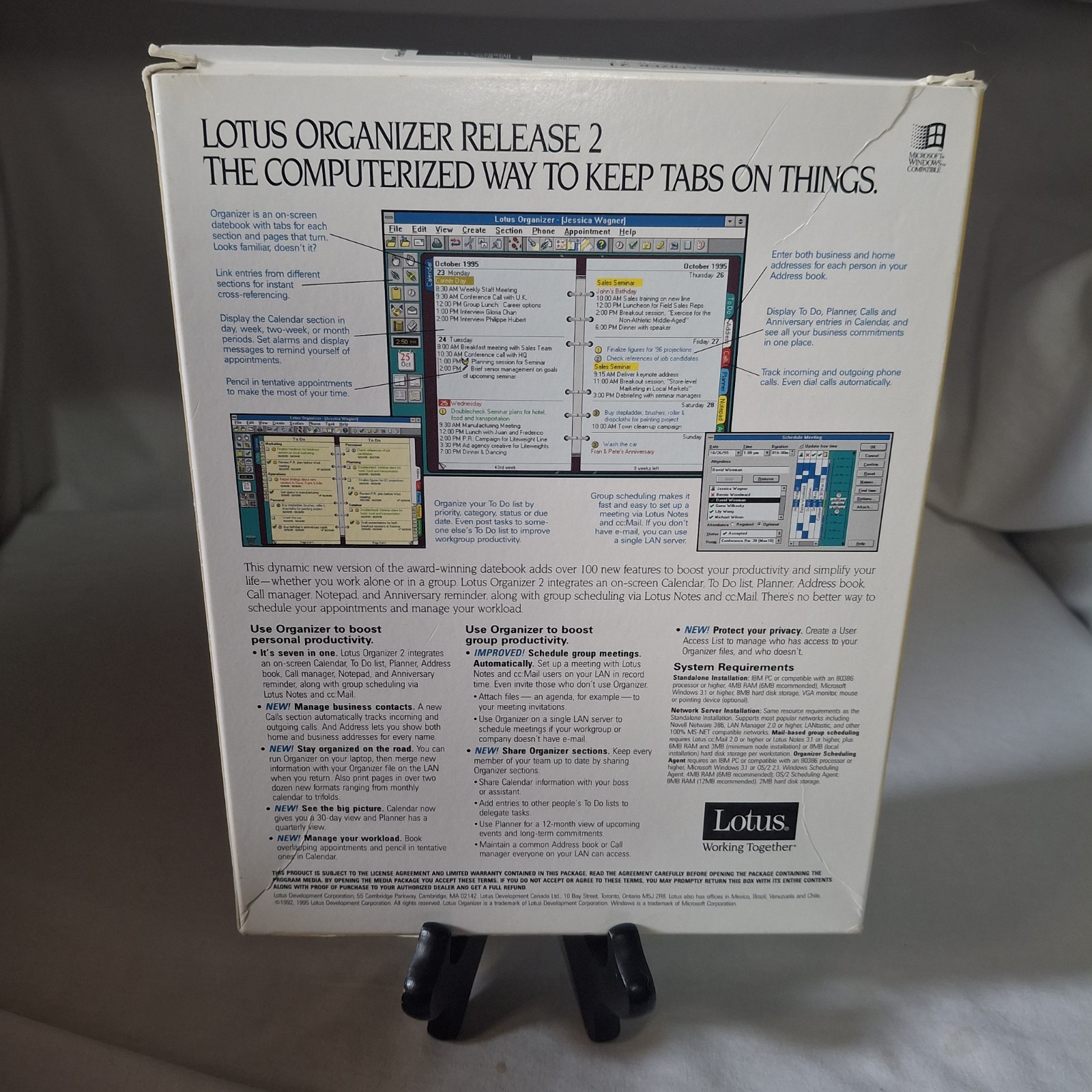 Lotus Organizer 2.1 Release 2 Big Box IBM/Windows 3.1 Complete Floppy Software