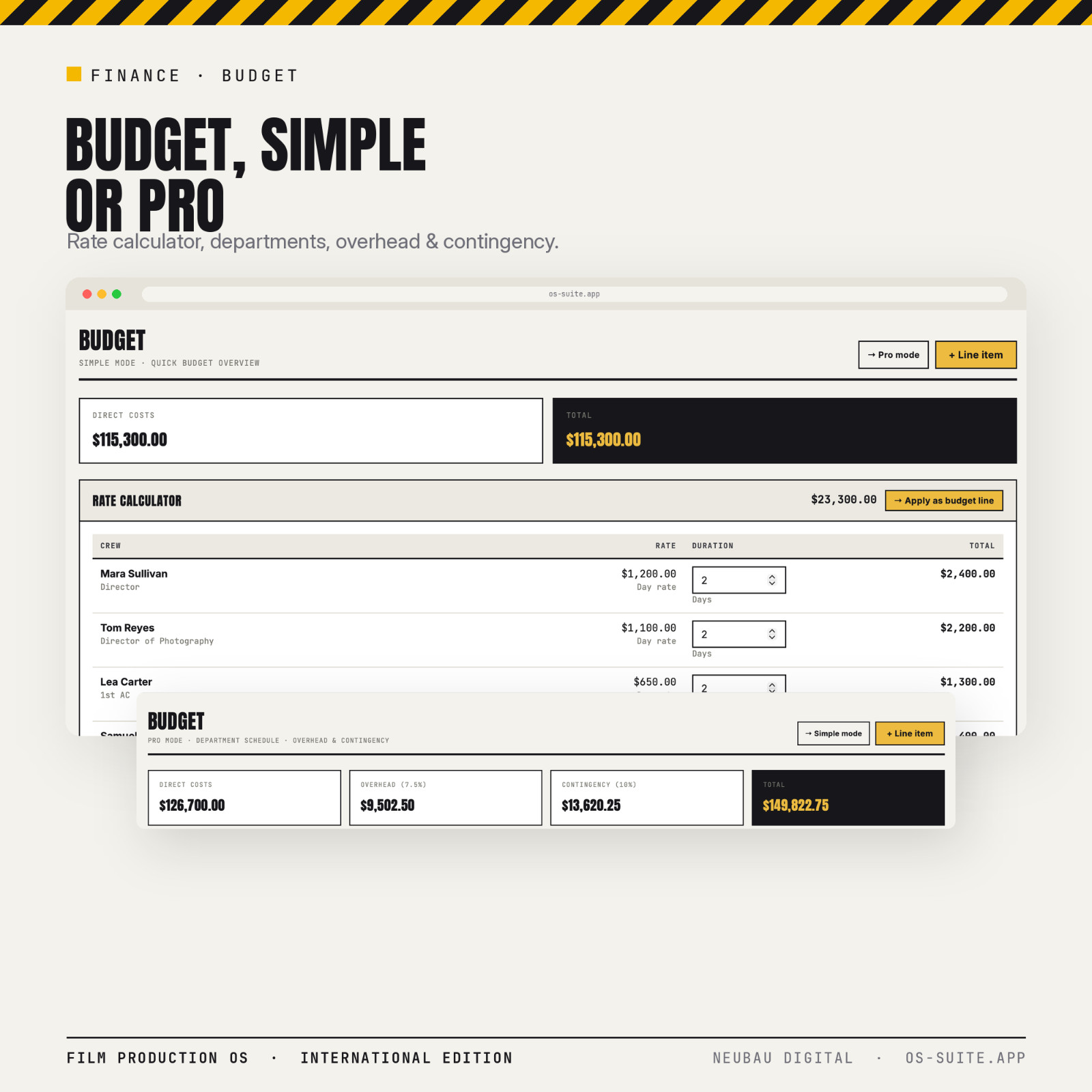 Video Production Software (English) | Crew Management, Shooting Schedule, Budg