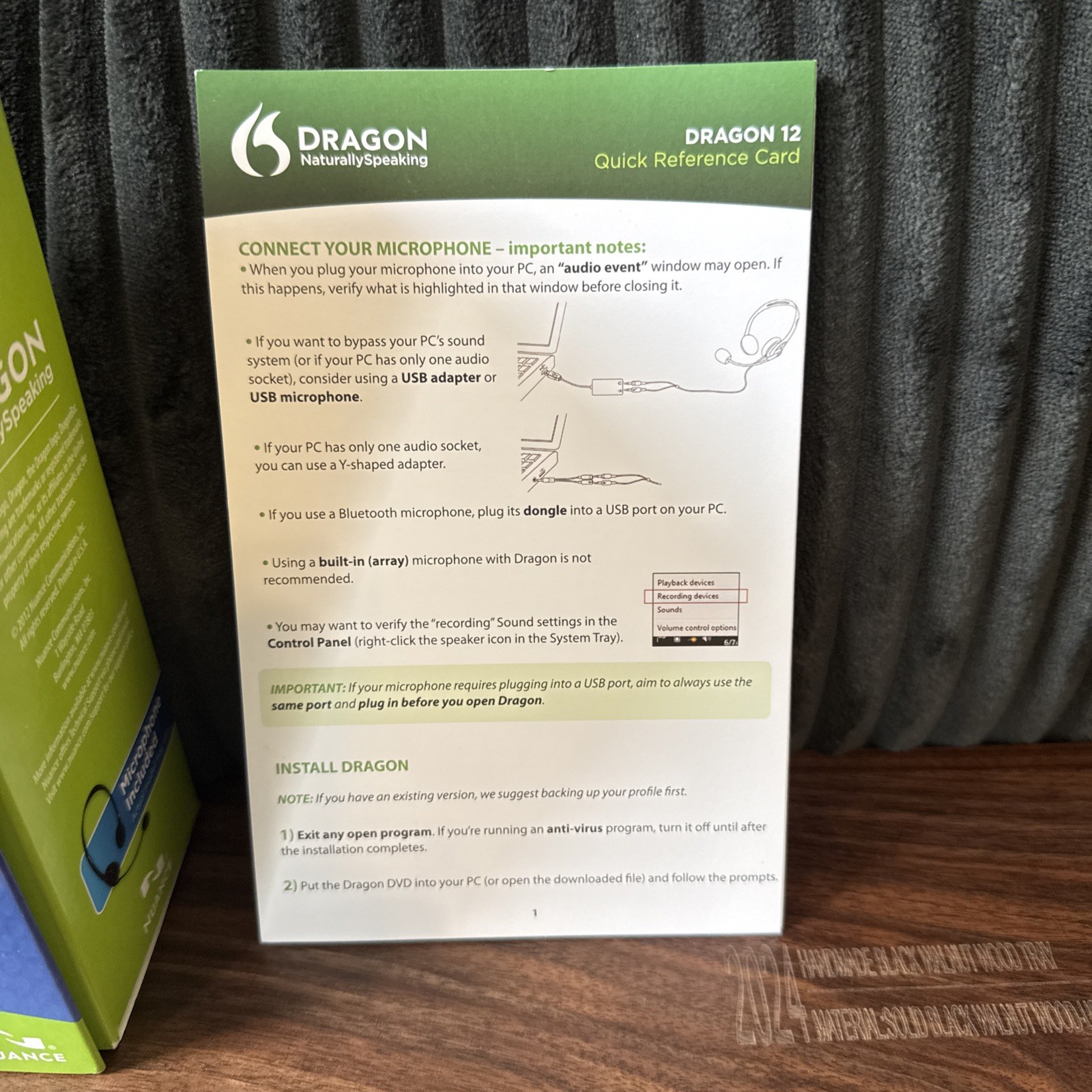 Nuance Dragon Naturally Speaking Version 12 Premium Edition Speech Recognition