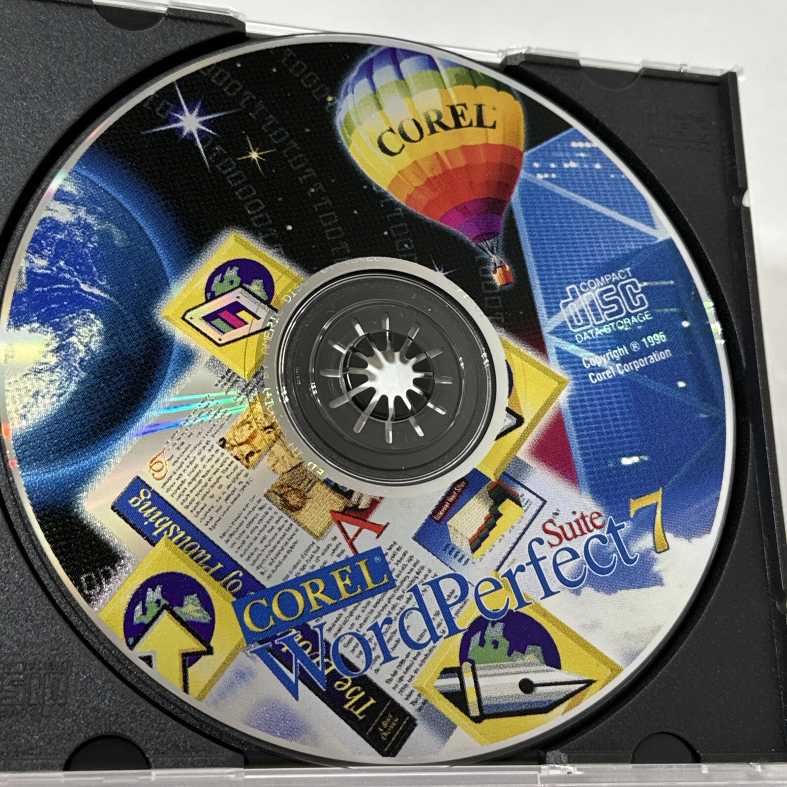 COREL Clipart/WordPerfect Suite 7 CD Windows 3.1/95/Me & Manuals – Vintage 1995