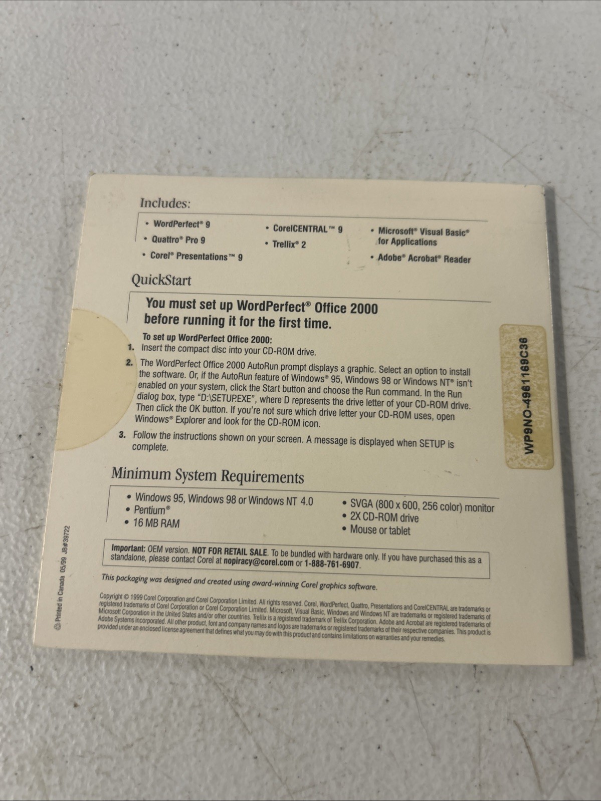 Corel WordPerfect Office 2000 Professional