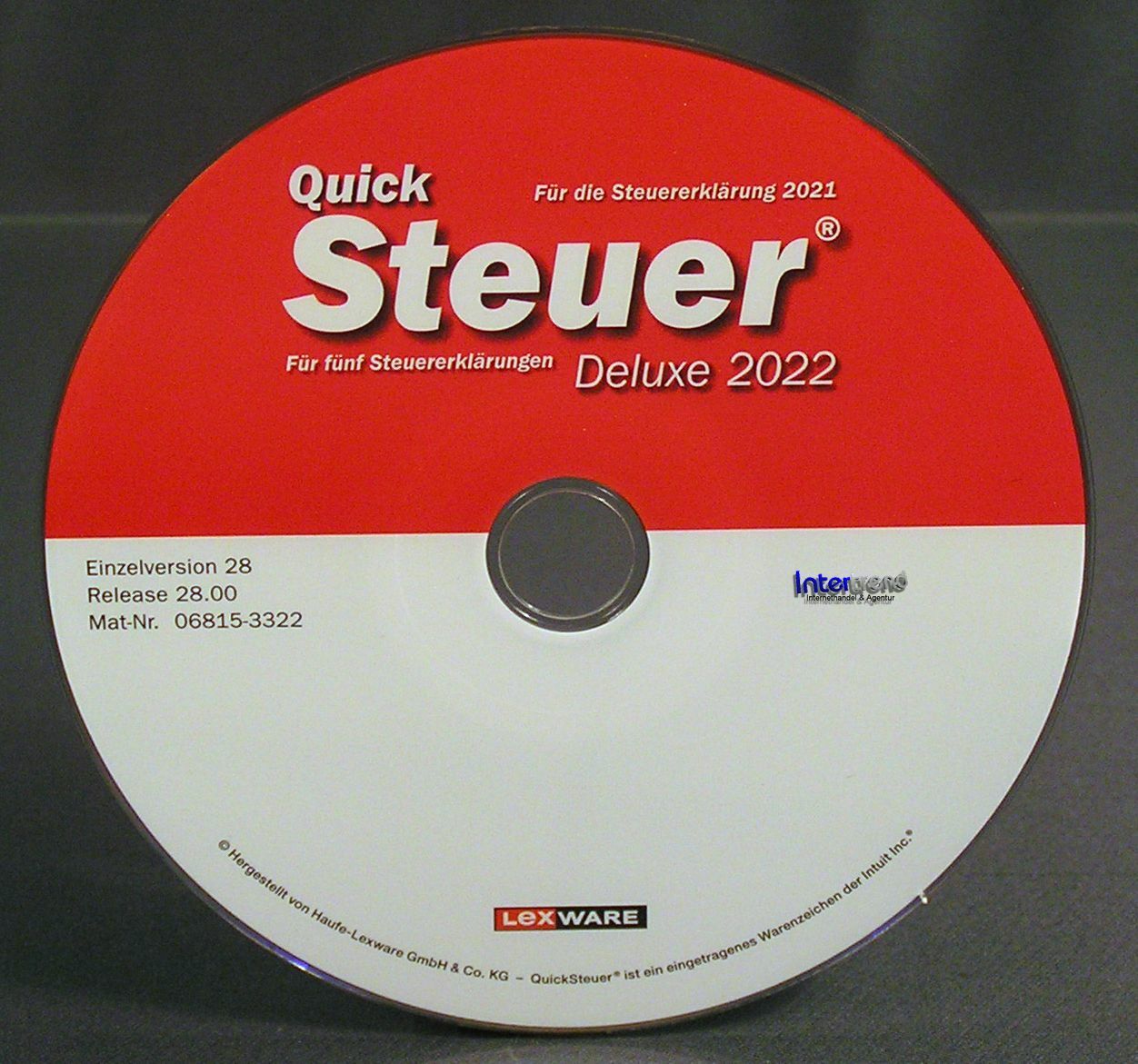 Lexware QuickSteuer Deluxe 2022 Vollversion Box, CD Handbuch Steuerjahr 2021 NEU