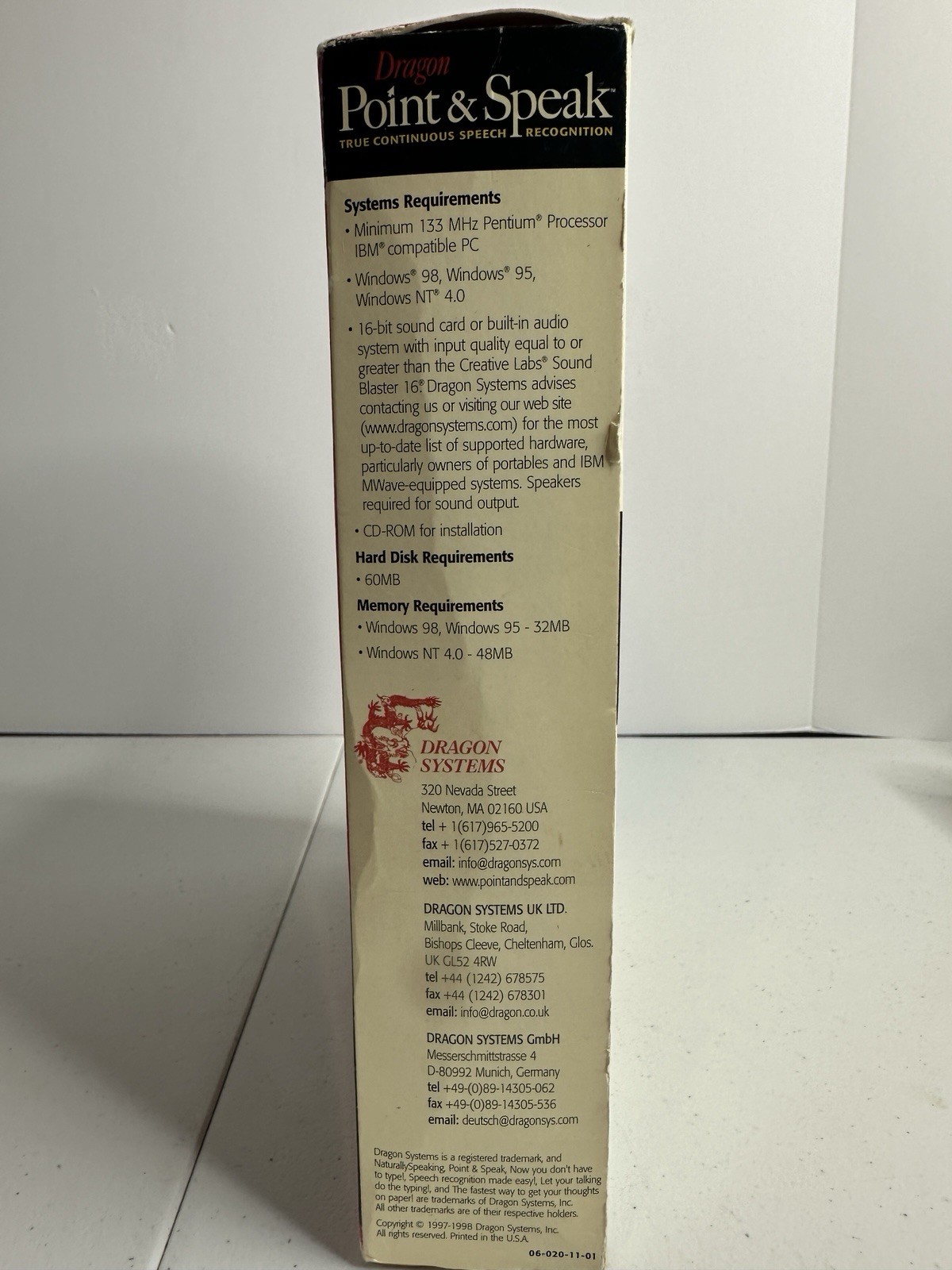 Dragon point and speak true continuous speech recognition – Pre-owned