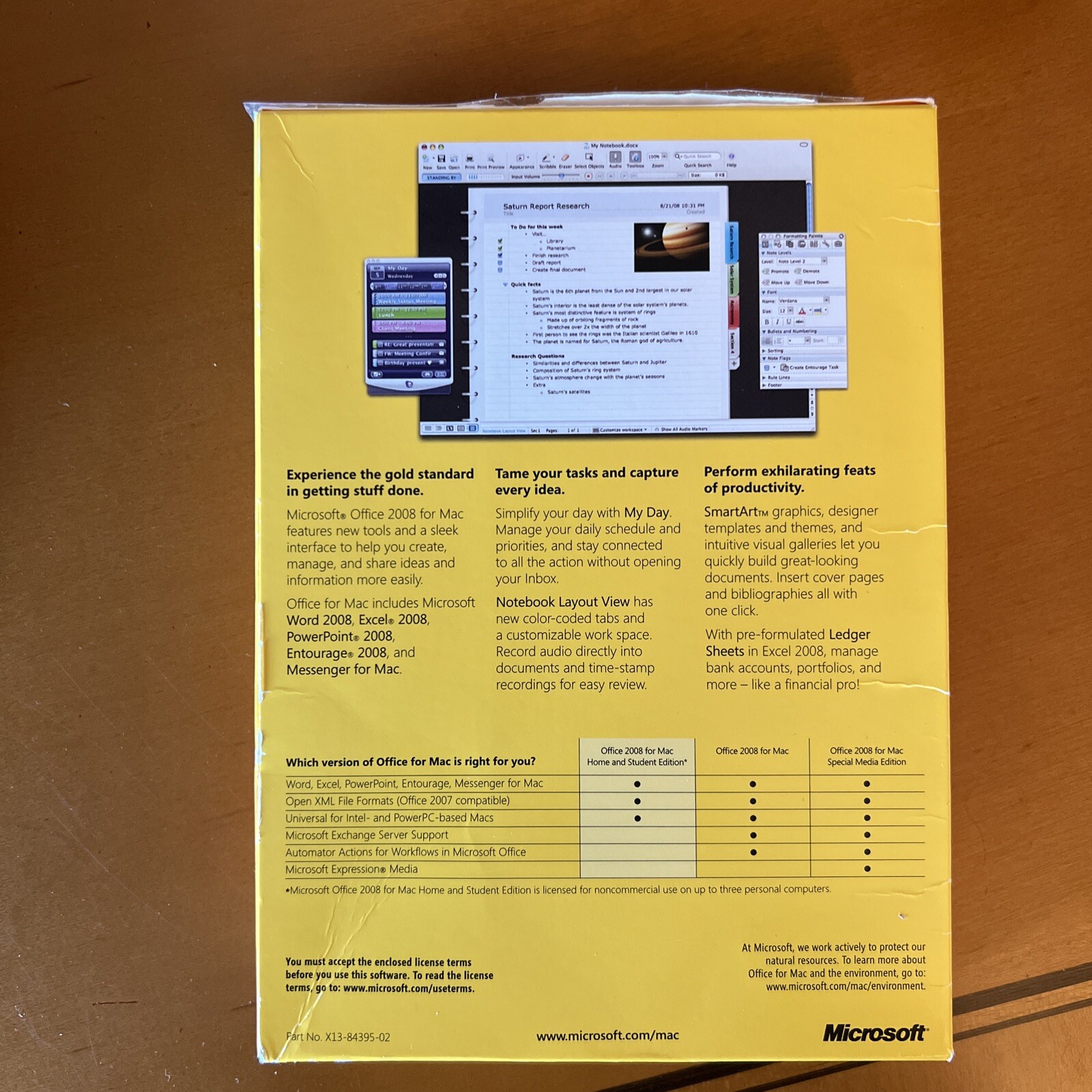Microsoft Office 2008 Home & Student Edition for Mac For 3 Users