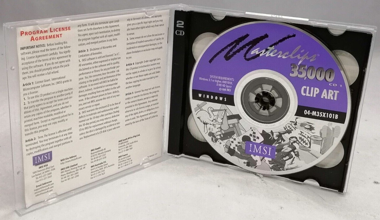 Vintage 1996 IMSI Masterclips 35000 Premium Image Collection CD P/N 04-M35X101B
