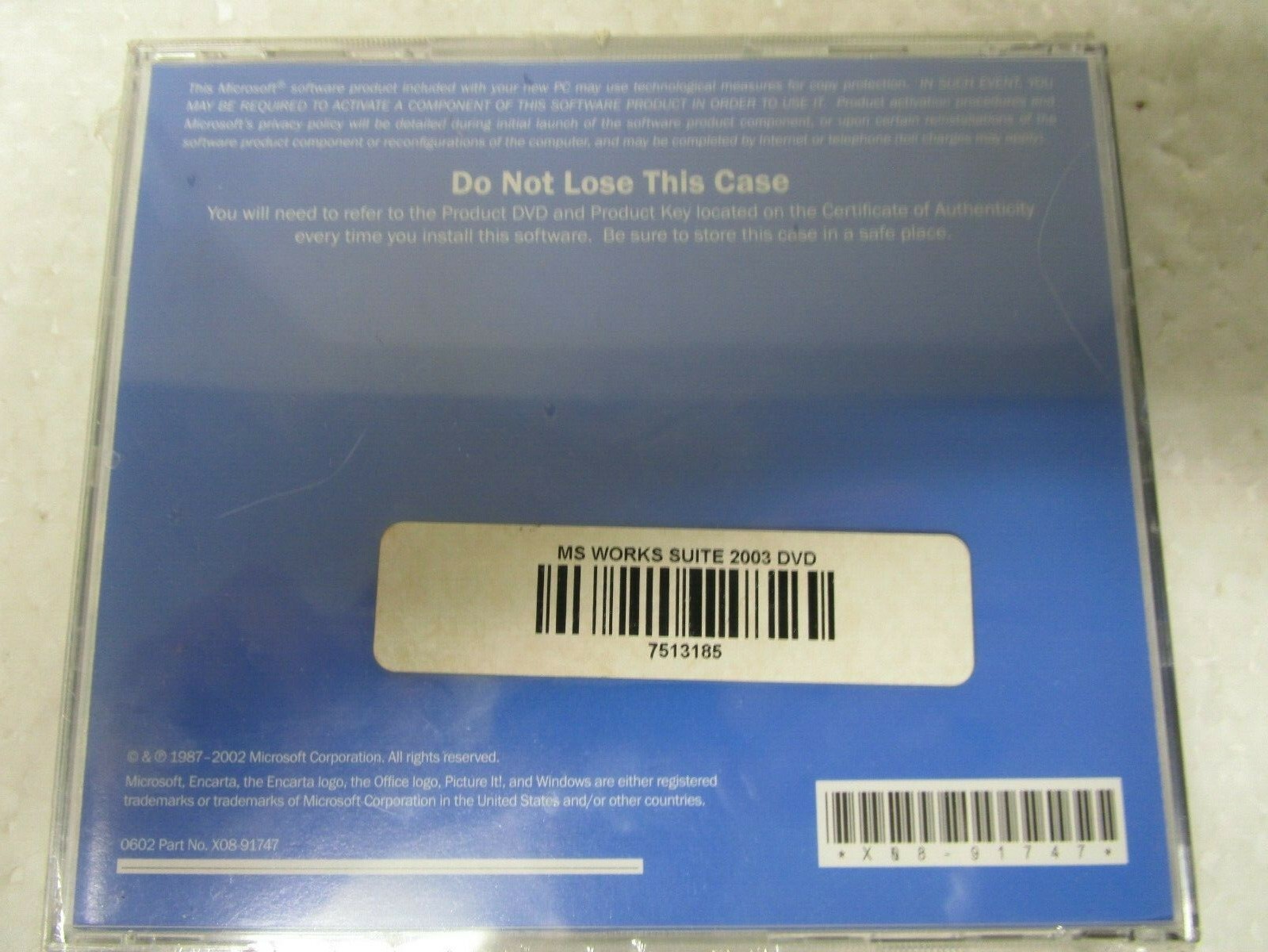 Microsoft Works Suite 2003 DVD-ROM in Sealed Jewel Case