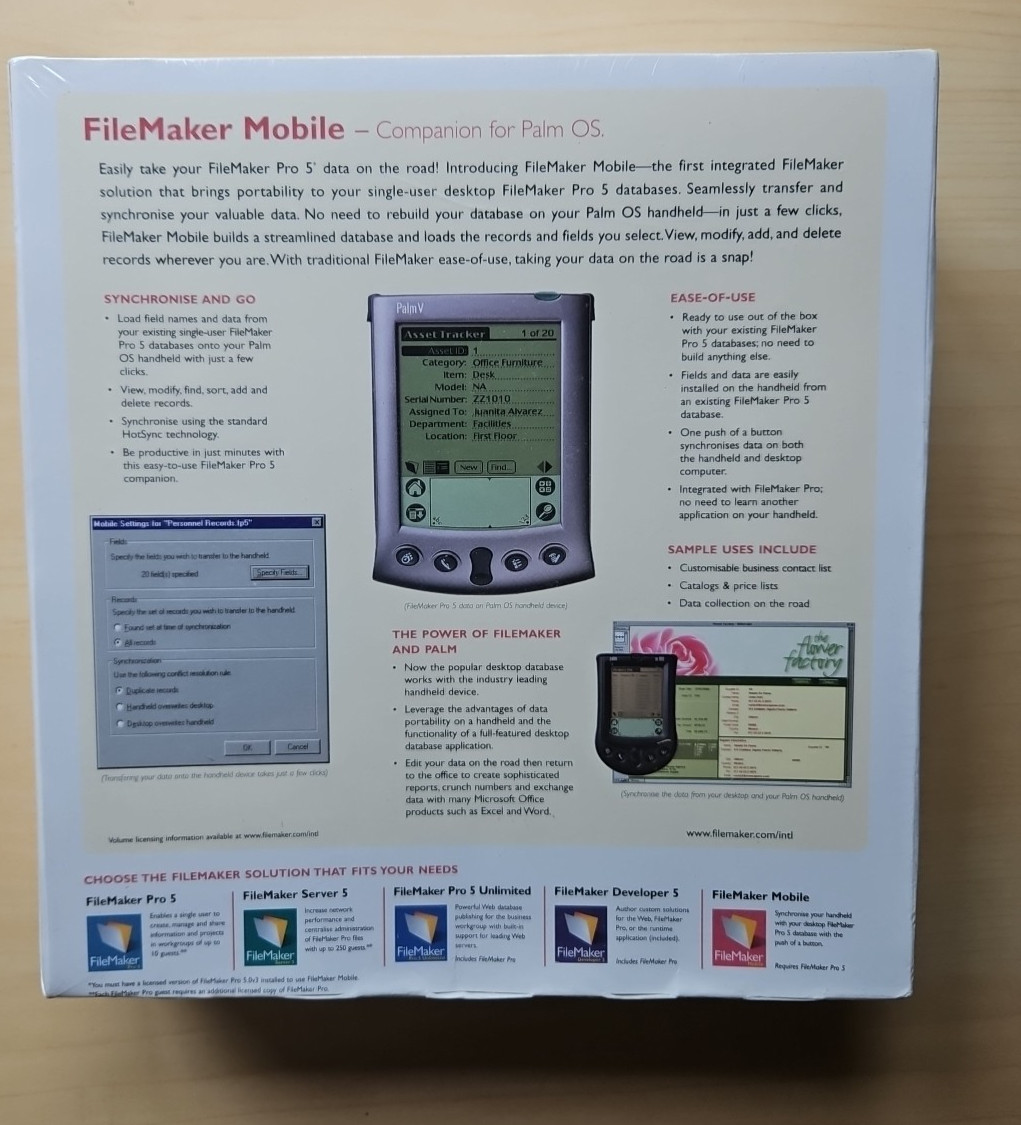 FileMaker Mobile Companion for Palm OS Windows Mac Palm PC – Brand New & Sealed