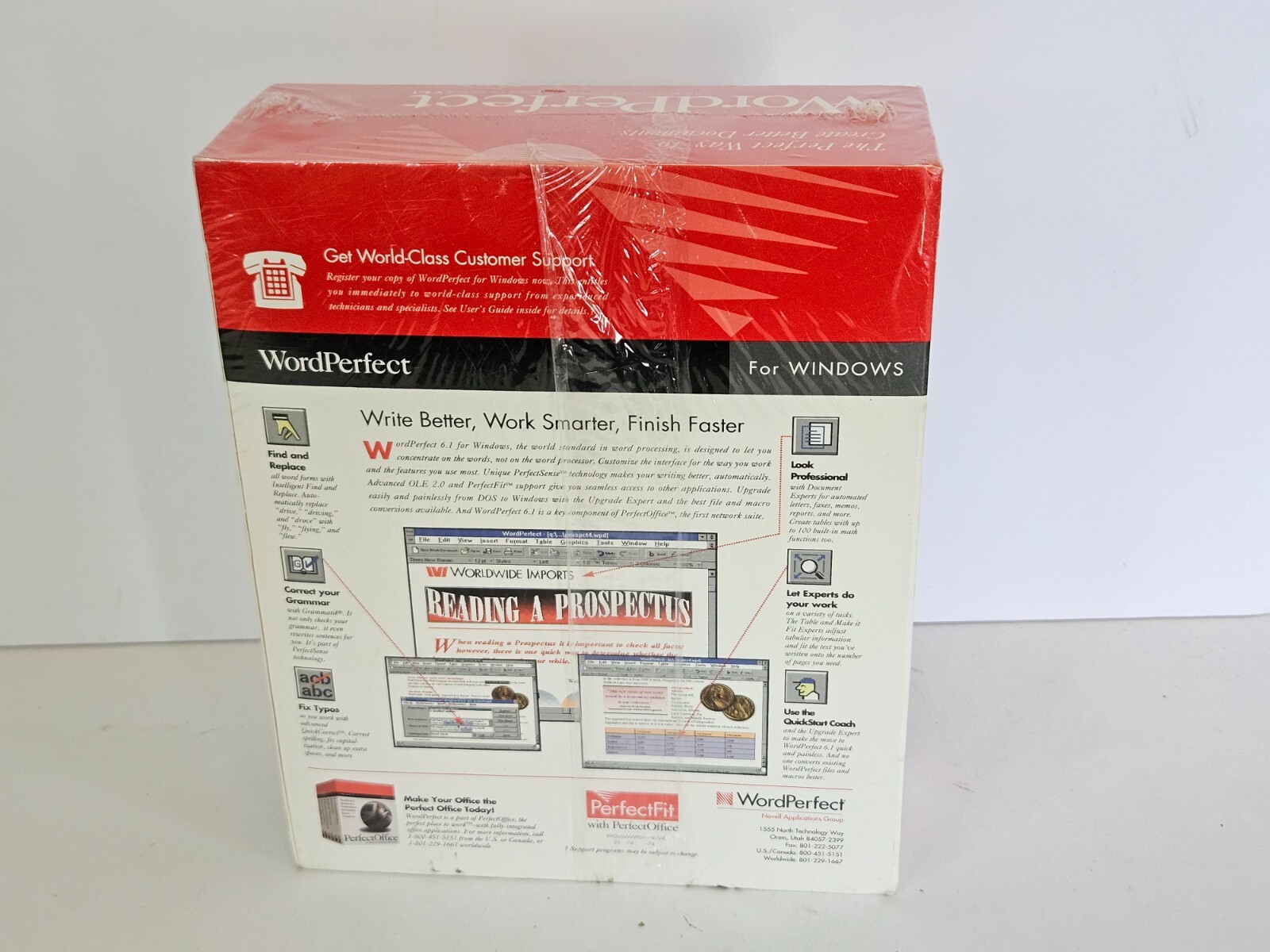 Novell Word Perfect 6.1 Windows Sealed HD Diskettes Word Processor