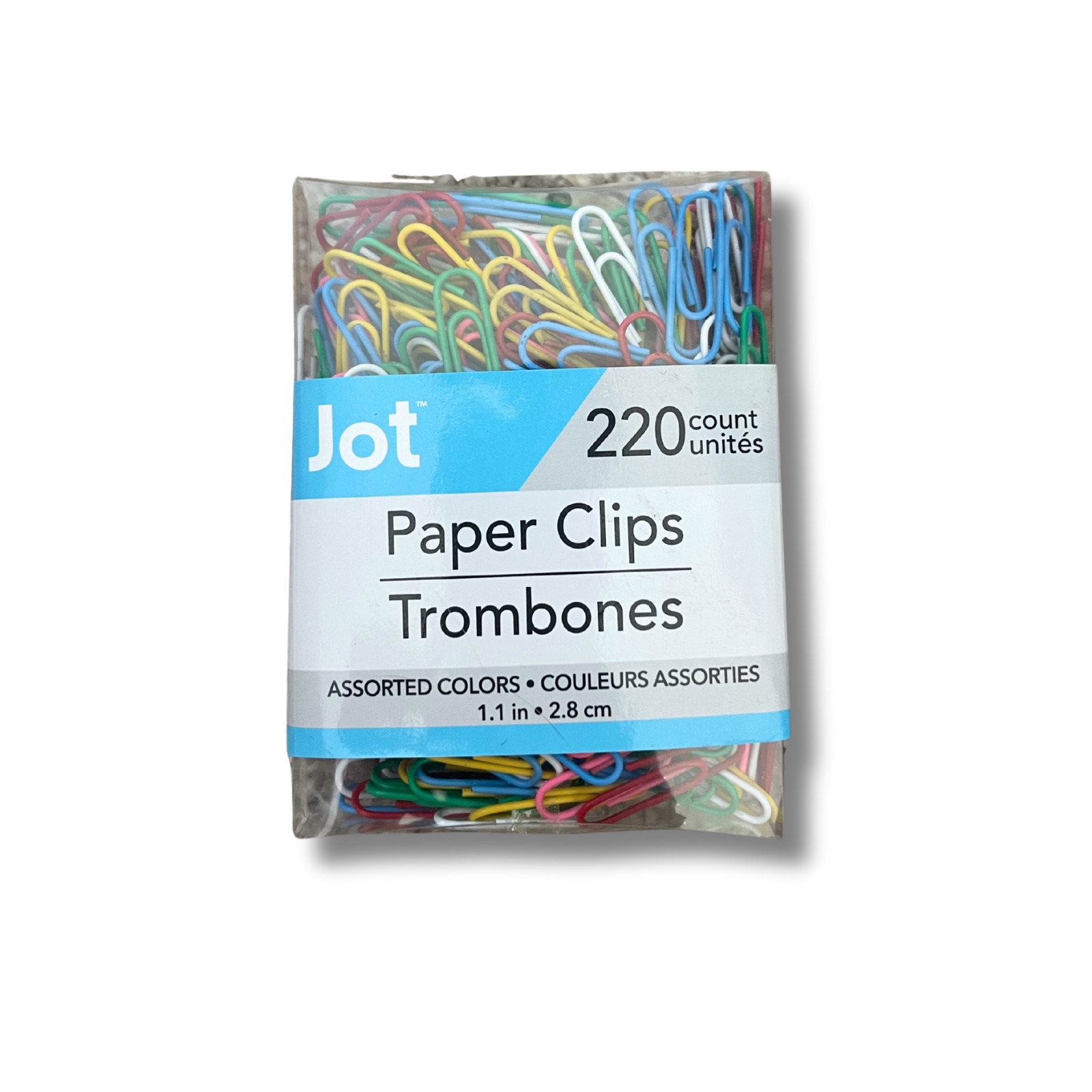 220 Count Paper Clips– Assorted Colors, 1.1 in (28mm), Office & School