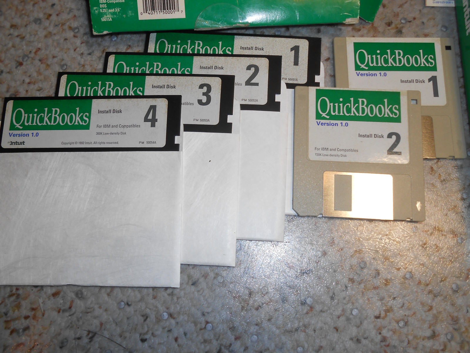 QuickBooks Version 1.0 Software 5.25″ 5 1/4″ & 3.5″ Floppy Disks MS-DOS, TESTED