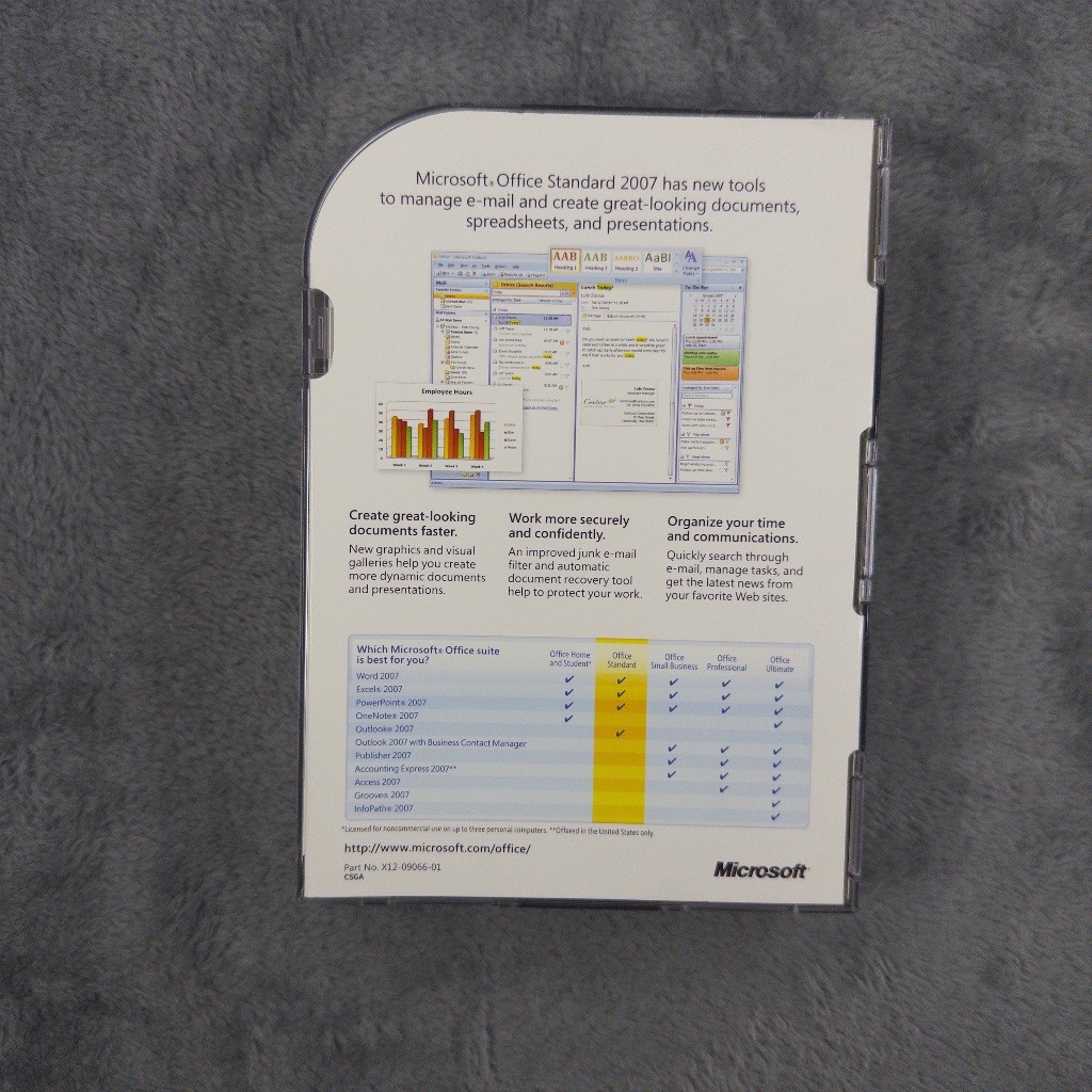 Microsoft Office Standard 2007 Word Excel PowerPoint Outlook Retail w/ Disc &