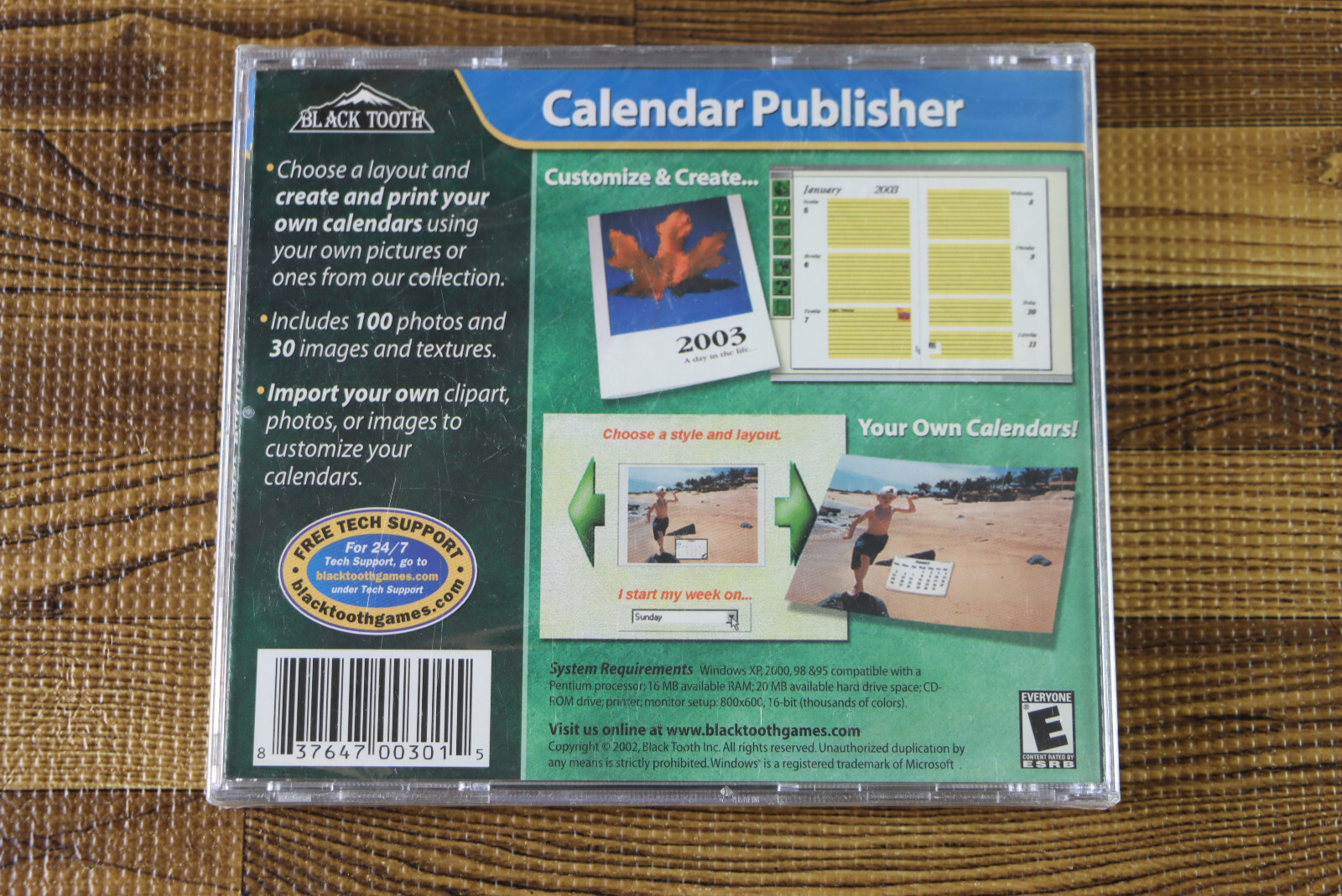 Calendar Publisher Windows XP 2000 98 & 95 Compatible CD Computer Software NEW