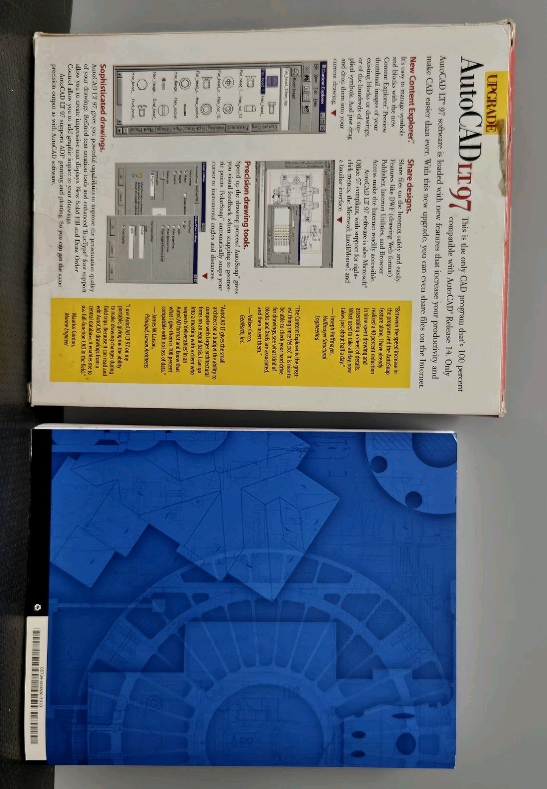 Autodesk AutoCAD LT 97 Upgrade Box Manuals & CD **UNTESTED AS-IS**