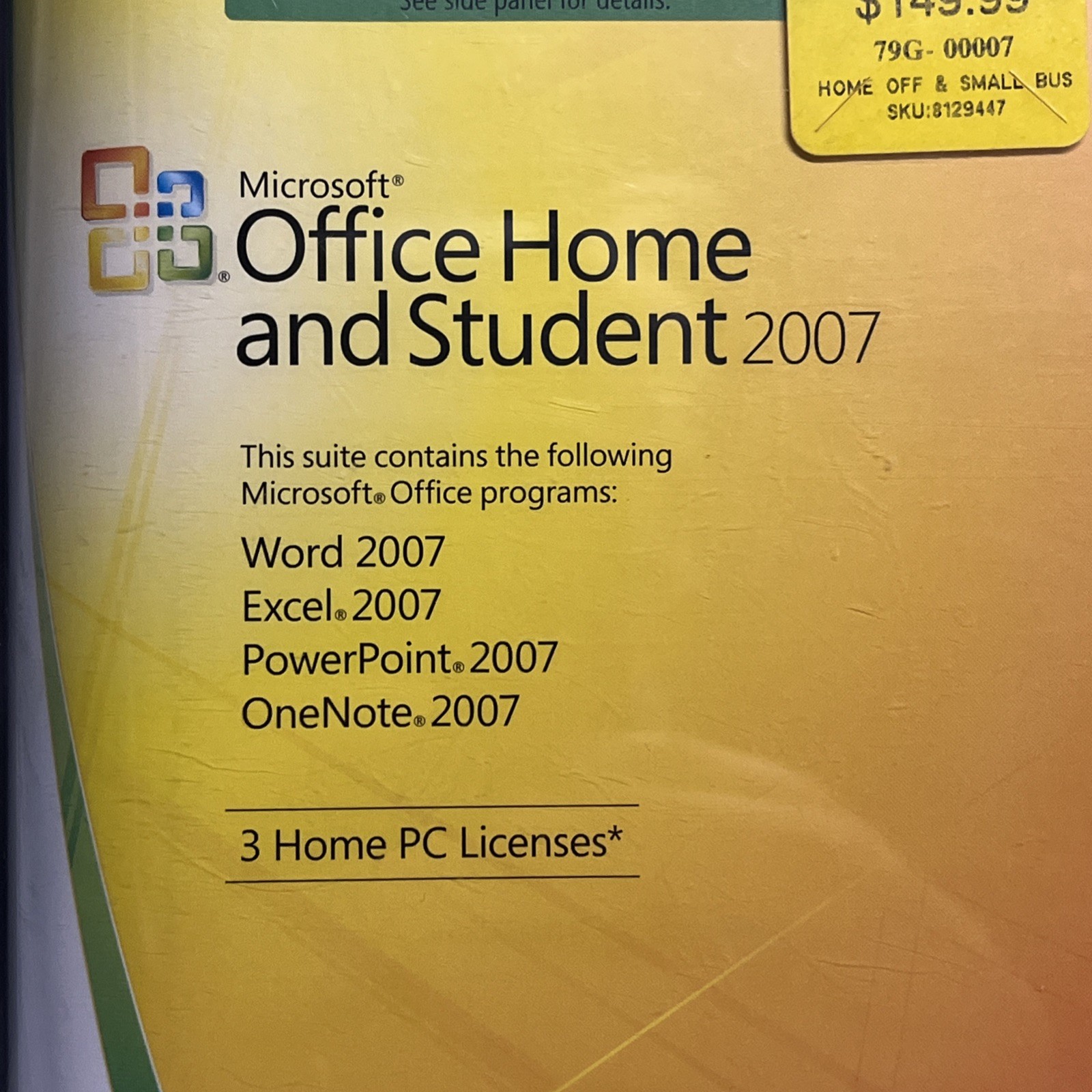 Microsoft MS Office 2007 Home and Student Licesned for 3 PCs Full Retail Box