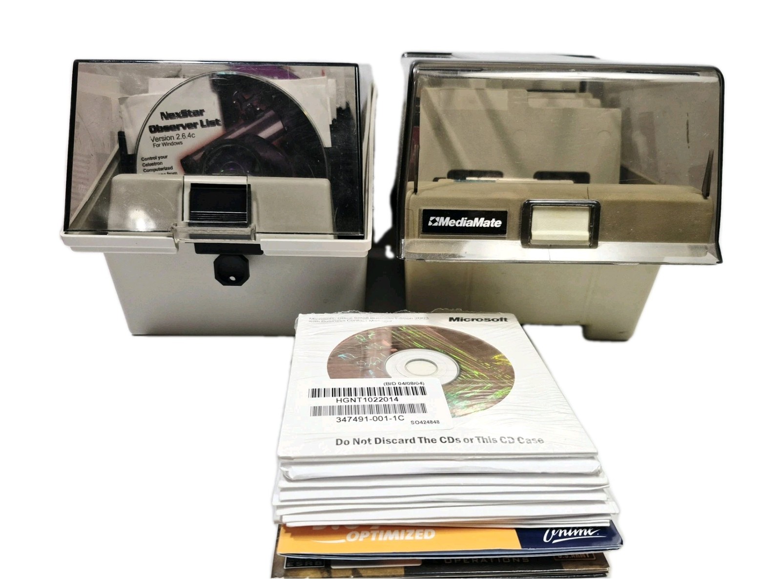 Vintage MediaMate Storage Dividers & PC Software Media Lot, Floppy Disk & Cds