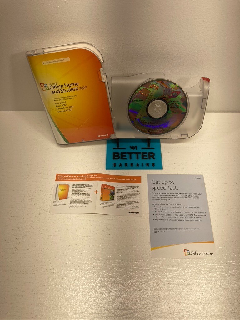 Microsoft Office 2007 Home and Student CD and Case With Activation Code Inside