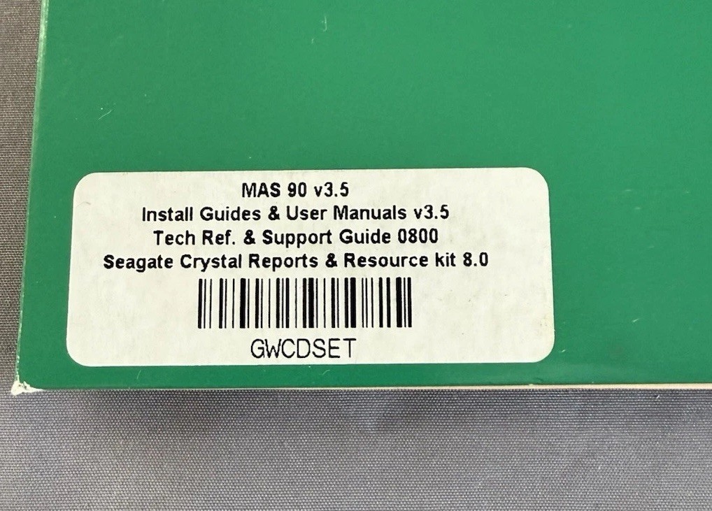 Sage MAS90 (Windows), MAS200 (Client/Server & SQL Server) New Sealed. ? Key Code
