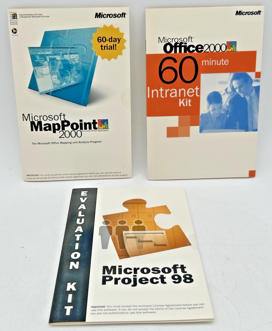 (3) MICROSOFT- PROJECT 98 EVALUATION, OFFICE 2000 INTRANET, MAPPOINT 2000 TRIAL