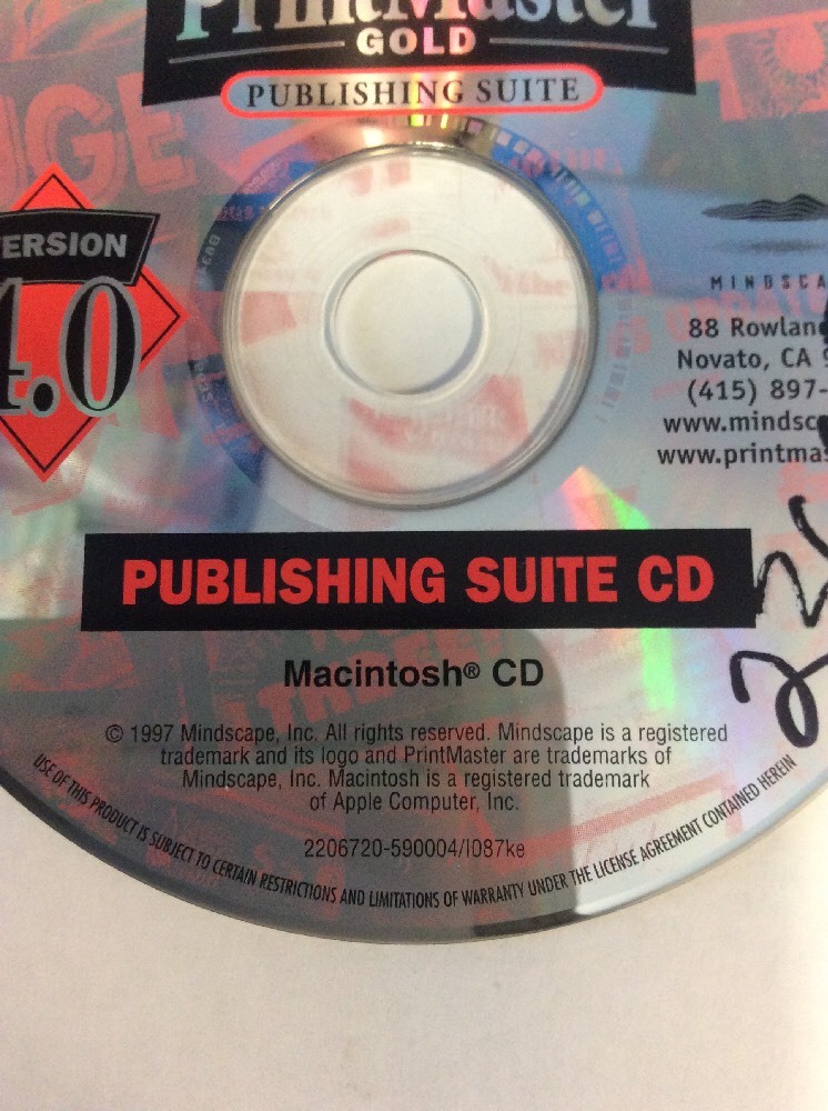 Mindscape Print master Gold Publishing Suite Version 4.0 Macintosh (1997,CD-ROM)