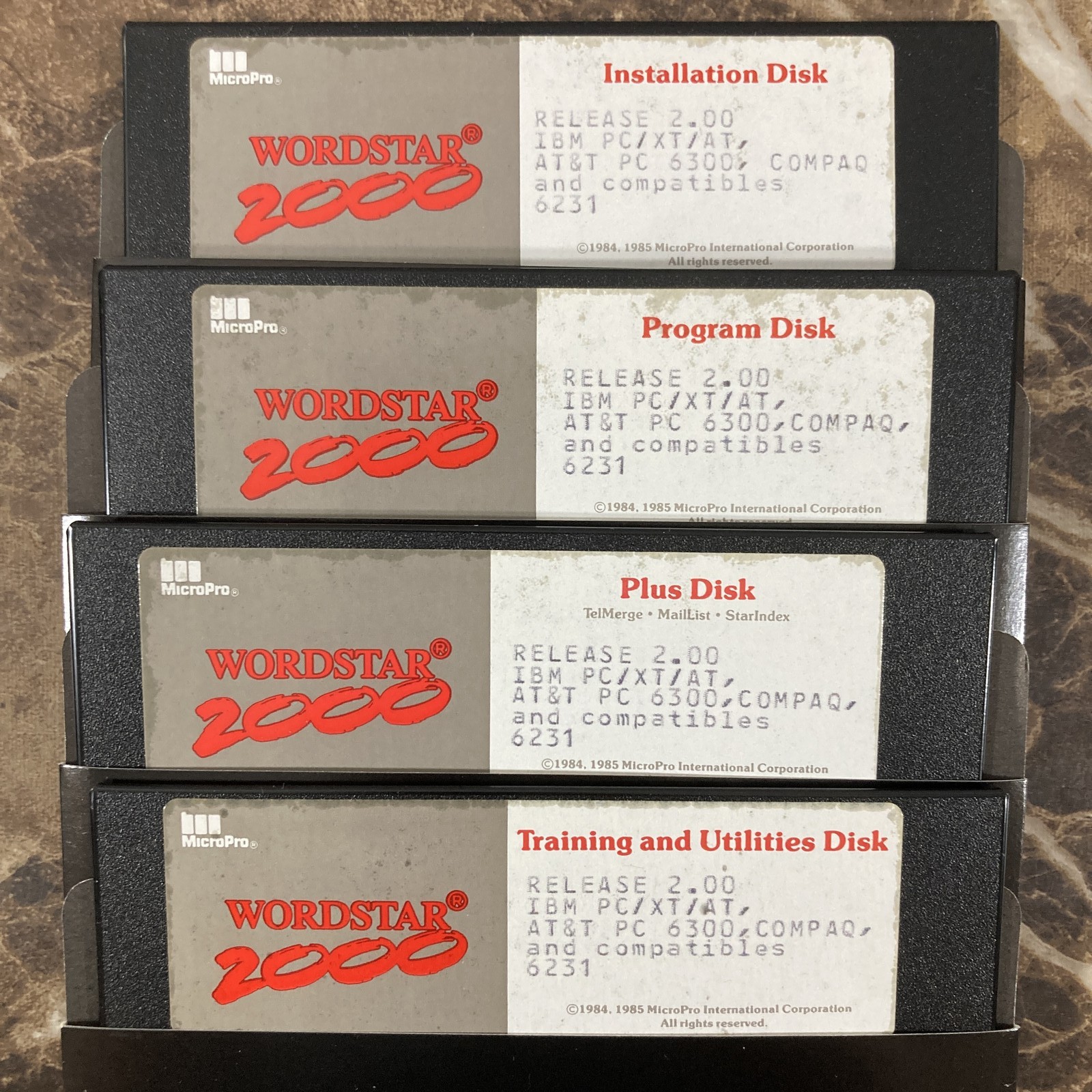 WordStar 2000 Release 2.00 Vintage Floppy Disk Set MicroPro IBM PC XT AT DOS