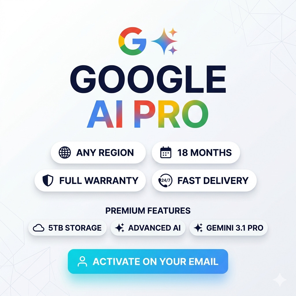 Gemini AI Pro Advanced | 18 Months | 5TB Storage | Global | Upgrade your Account