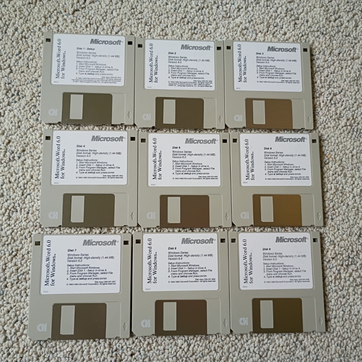 Microsoft Word Version 6.0 Special Upgrade Ed for Windows 3.5” High Density 1993