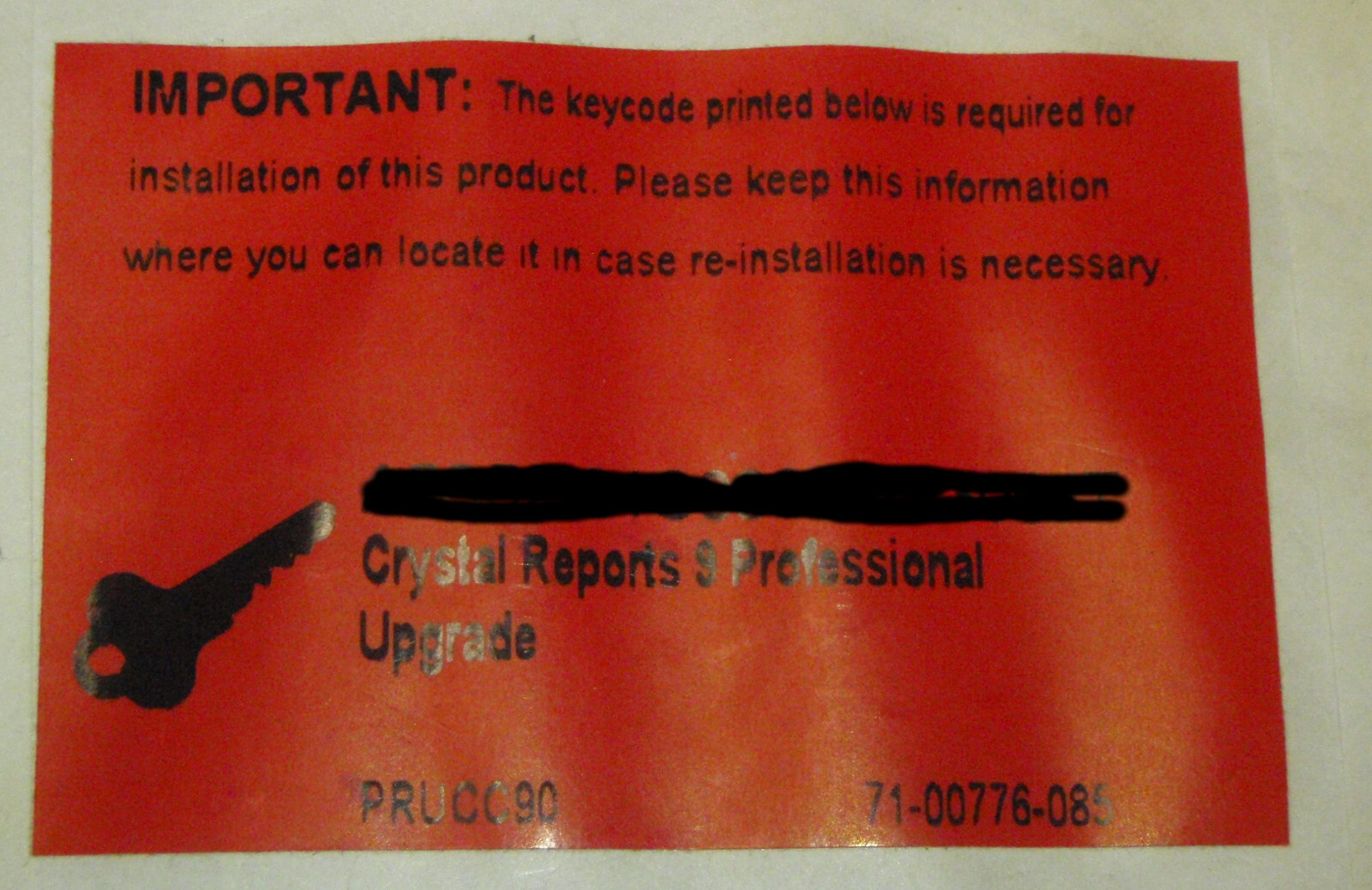 Crystal Reports 9 Professional Upgrade – license key only