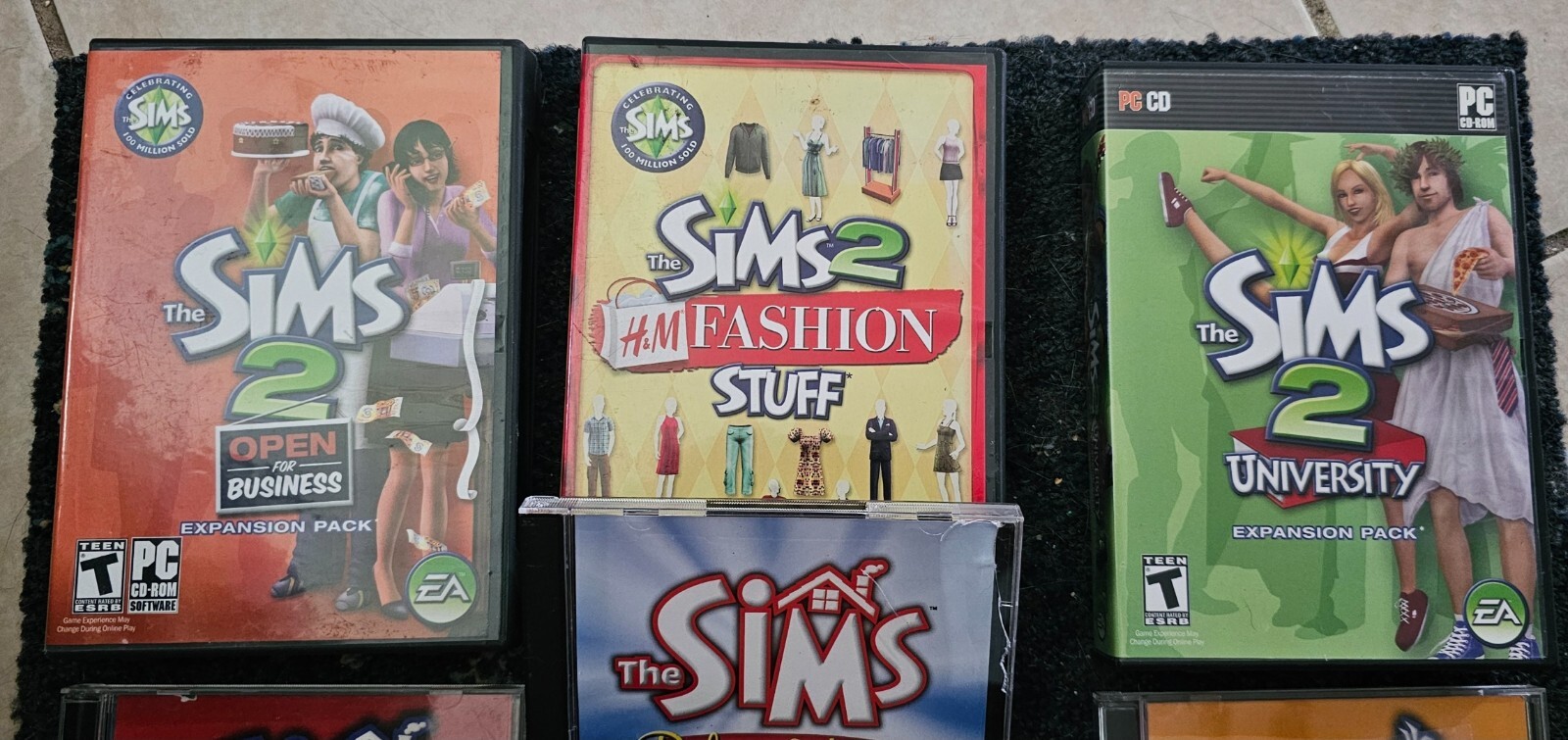 THE SIMS 1 & 2 Expansion Pack Lot CD-ROM Discs checked VG & Better Condition