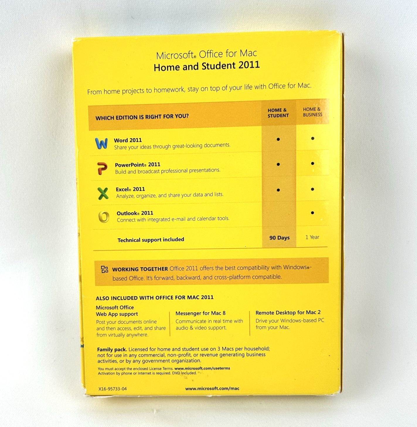 Microsoft Office for Mac Home and Student 2011 Family Pack 3 Users w/ Key *Read*