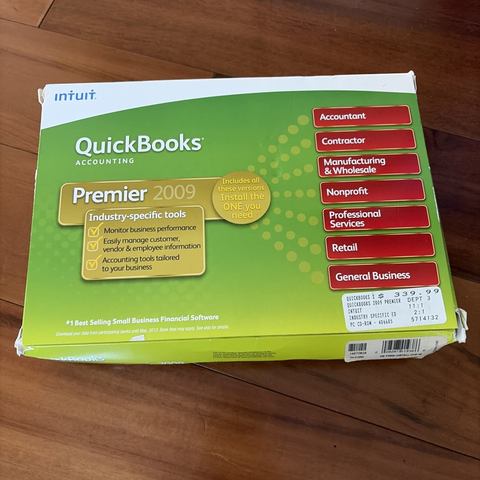 NEW Quickbooks Premier 2009 Accounting Windows Retail -NO SUBSCRIPTI0N- SEALED