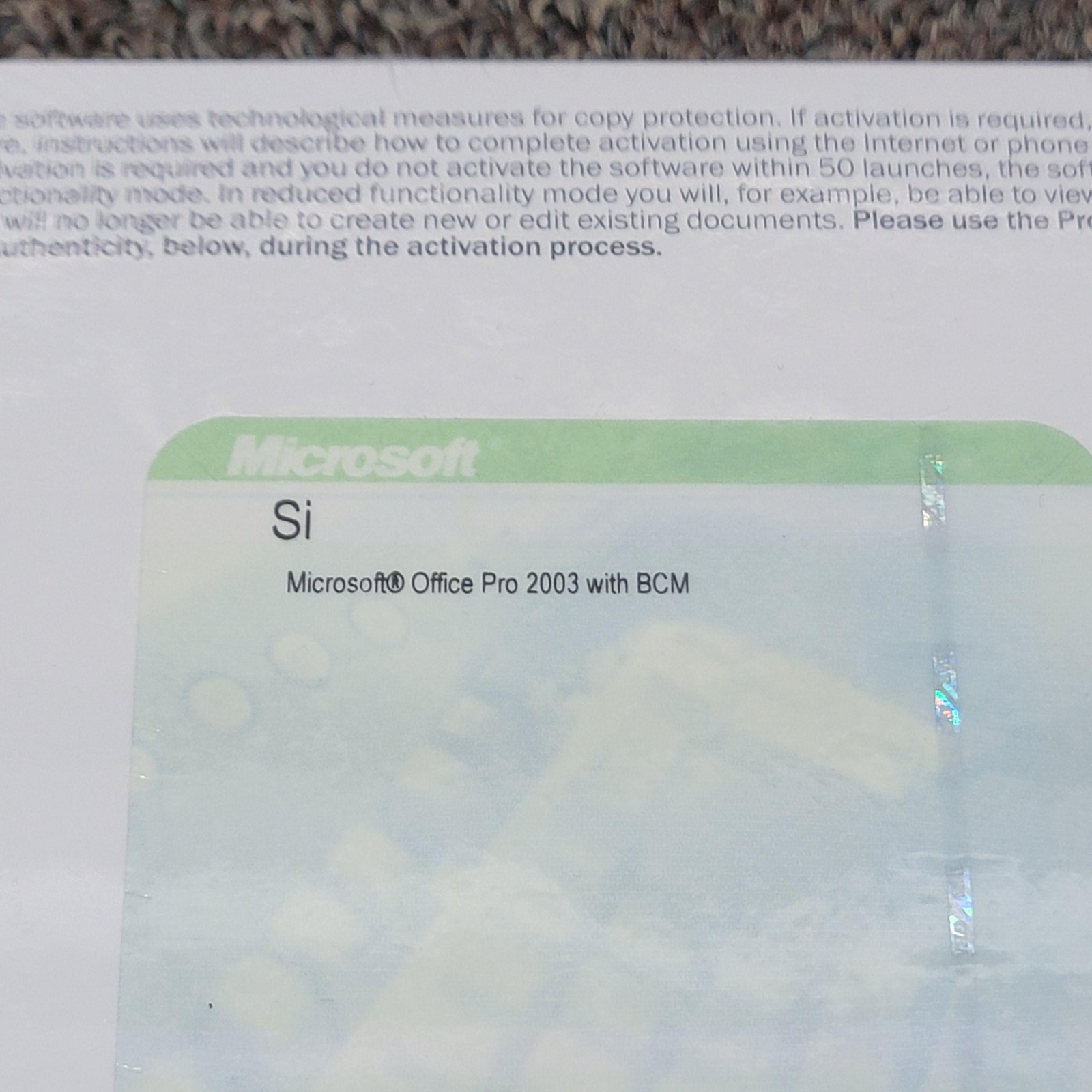 Vintage Microsoft Office Pro 2003 With BCM CD Suite X11-12332 Windows 8