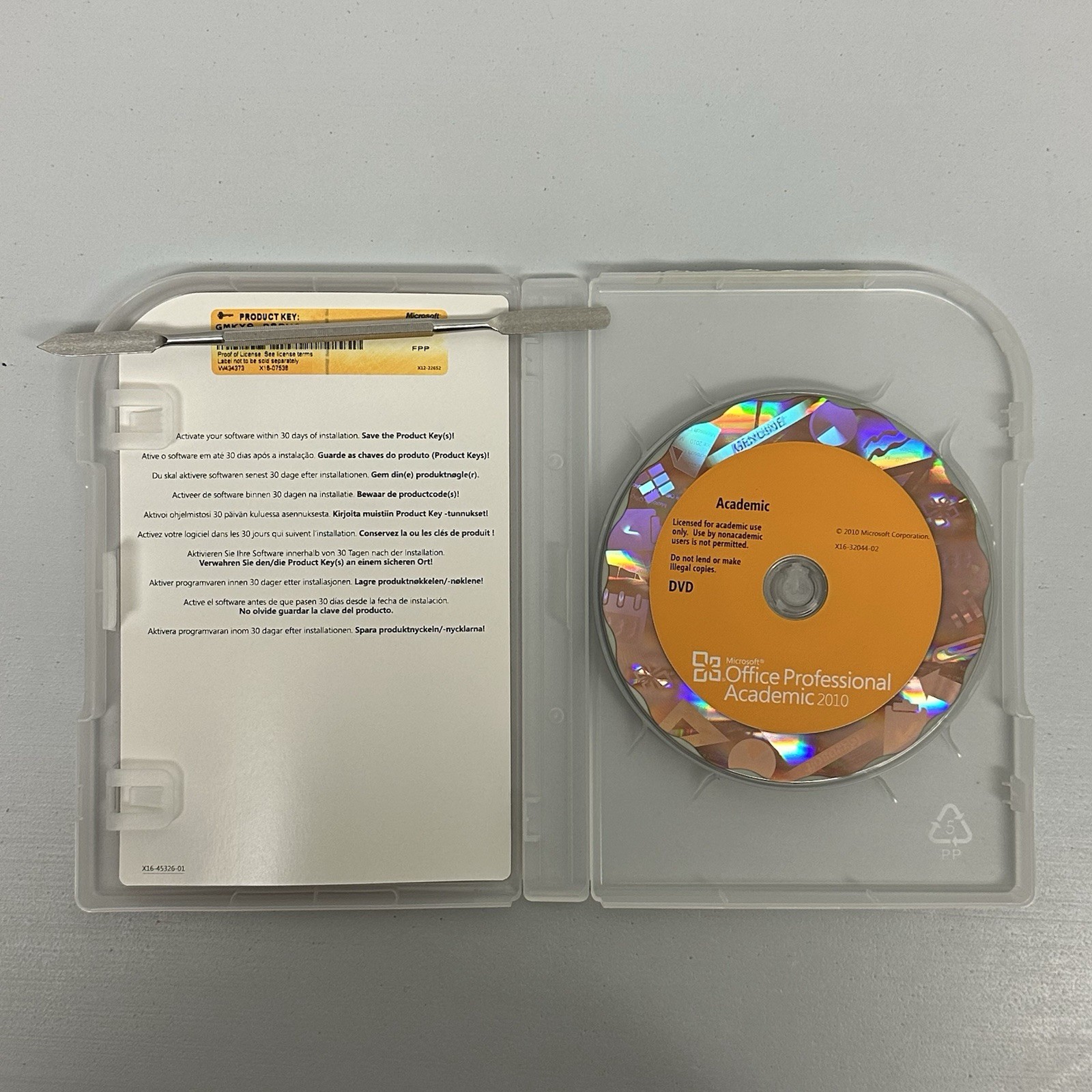 Microsoft Office Professional Academic 2010 Windows Software With Key